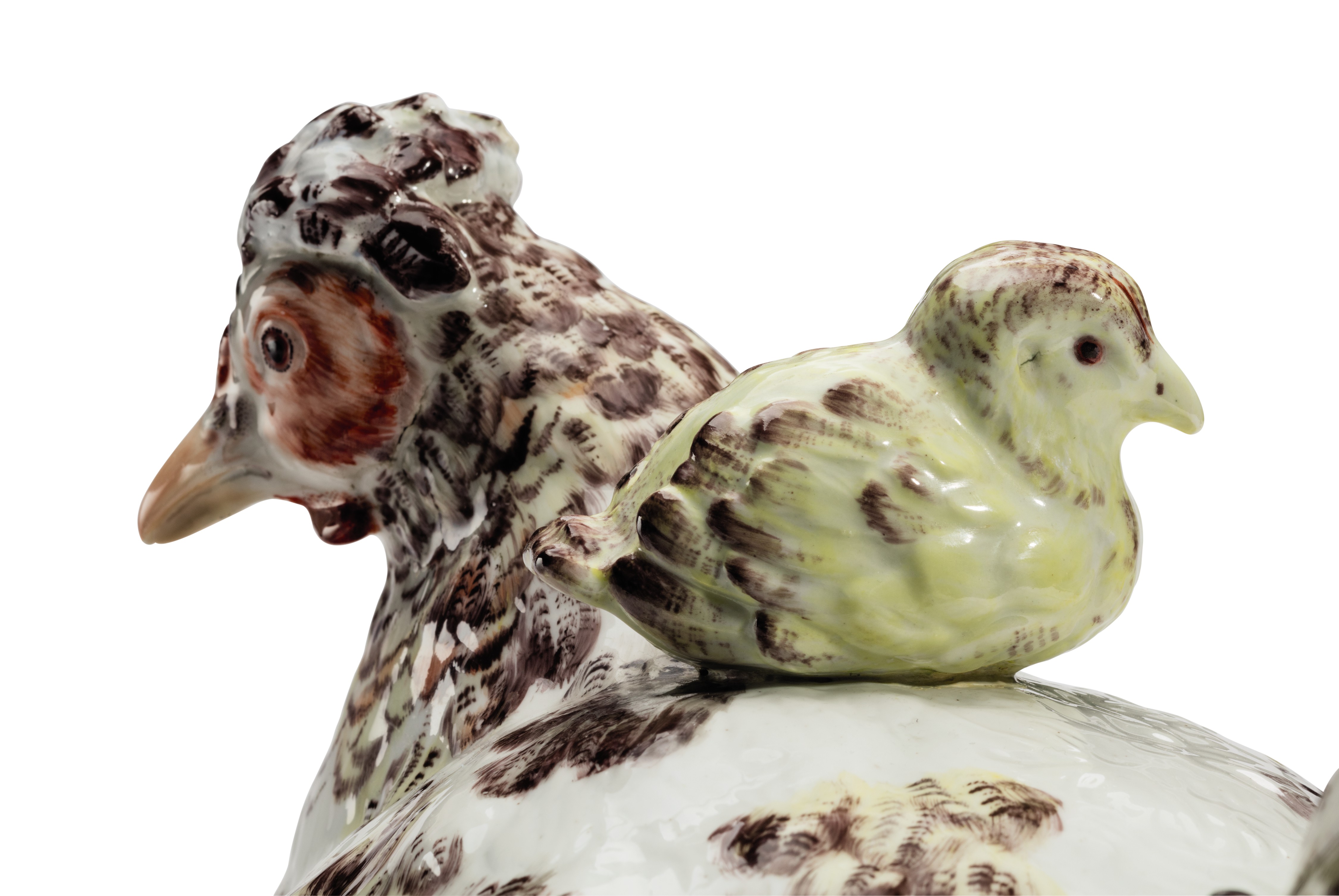 A Chelsea Porcelain Hen And Chickens Tureen And Cover