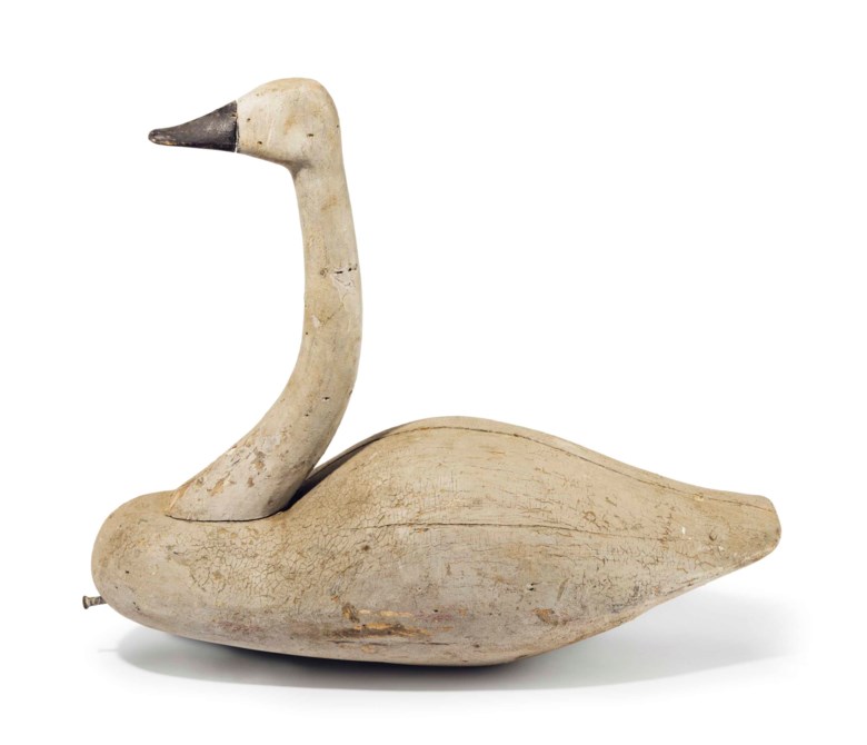 David Rockefeller’s collection of duck decoys was a huge draw for collectors and this Whistling Swan by John Haynes Williams (1857-1937), Cedar Island, Virginia, circa 1910 sold for $348,500