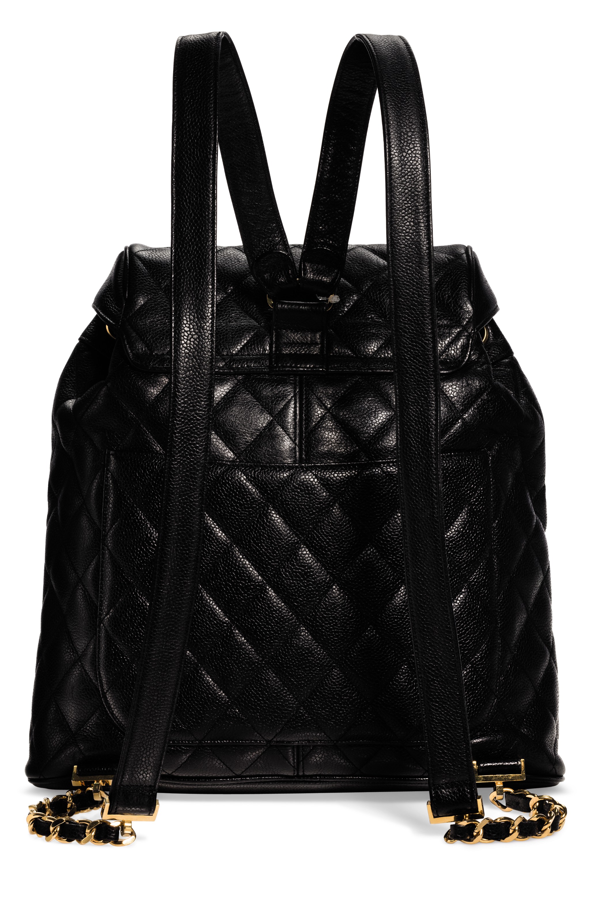 leather quilted backpack