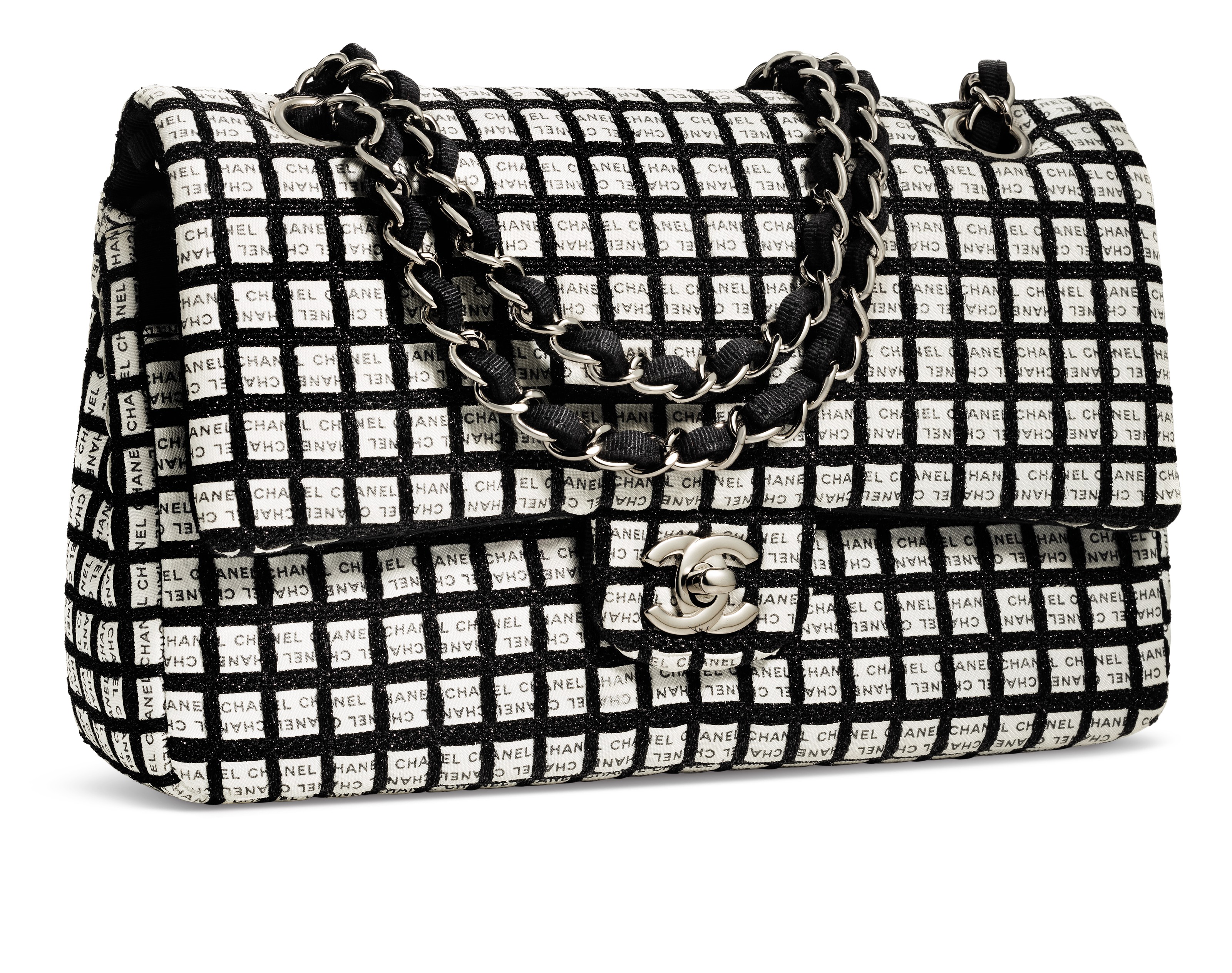 Chanel silver woven bag outlet