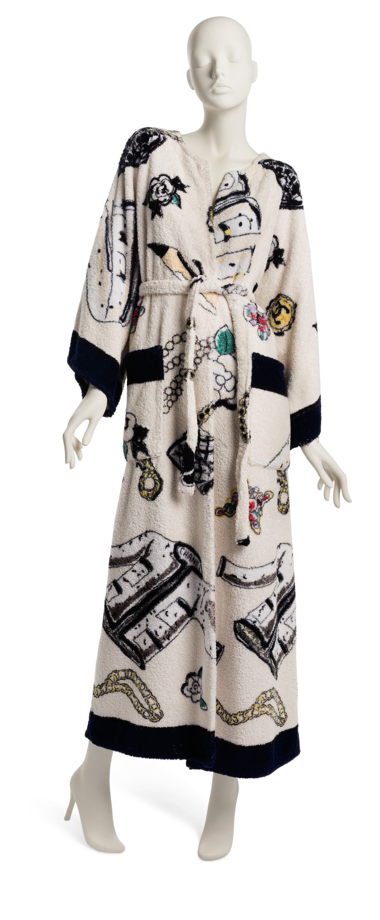 An Icon Print Terry Cloth Bathrobe Chanel Spring Summer 1994