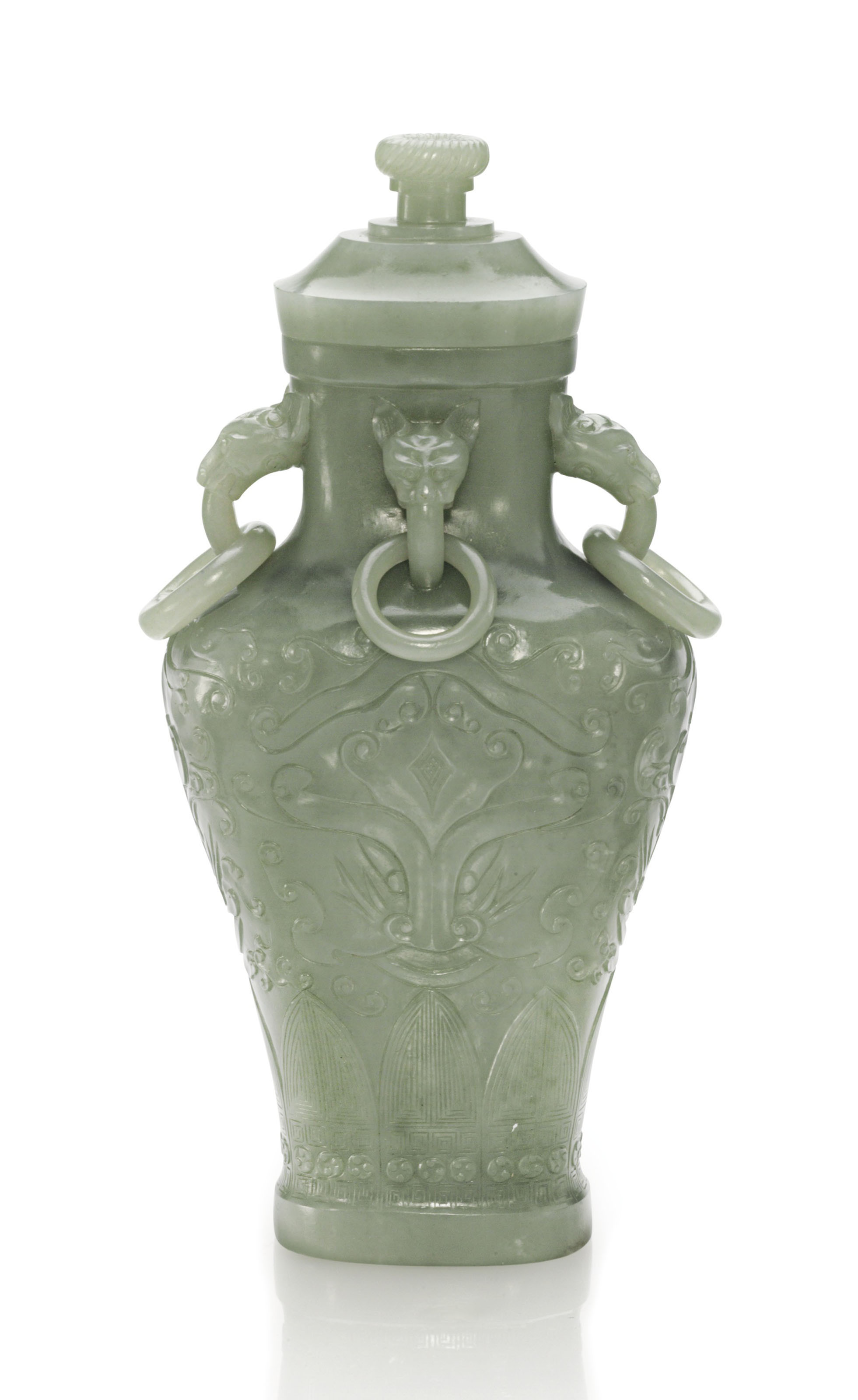 A PALE GREYISHGREEN JADE VASE AND COVER , 19TH CENTURY Christie's