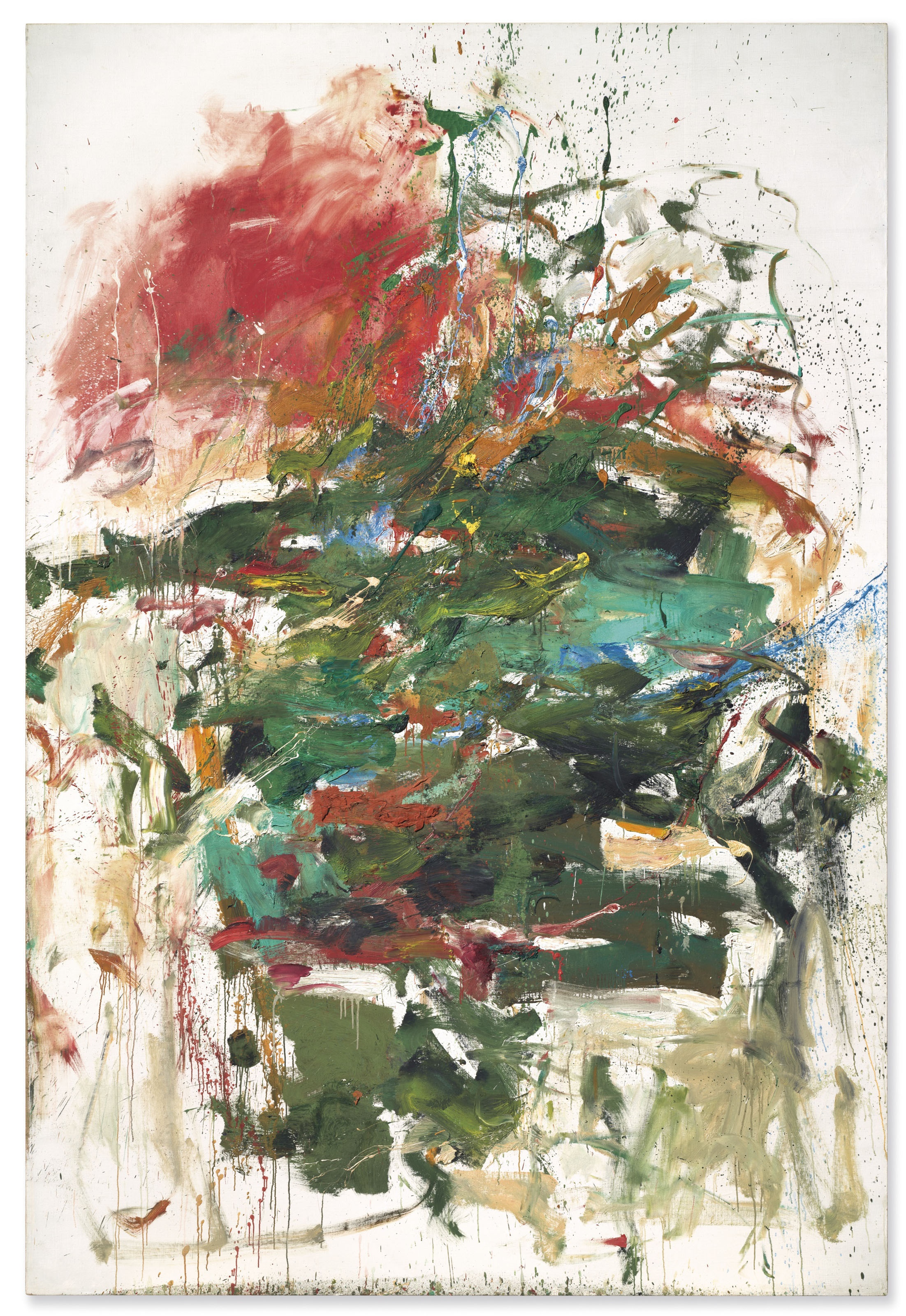 琼&middot; 米切尔（1925-1992），《3点钟方向的12只鹰》。油彩 画布。295.6 x 200 公分（116⅜ x 78&frac34; 英寸）。1960年作。此作于2018年11月13日在佳士得纽约售出，成交价美元14,037,500
