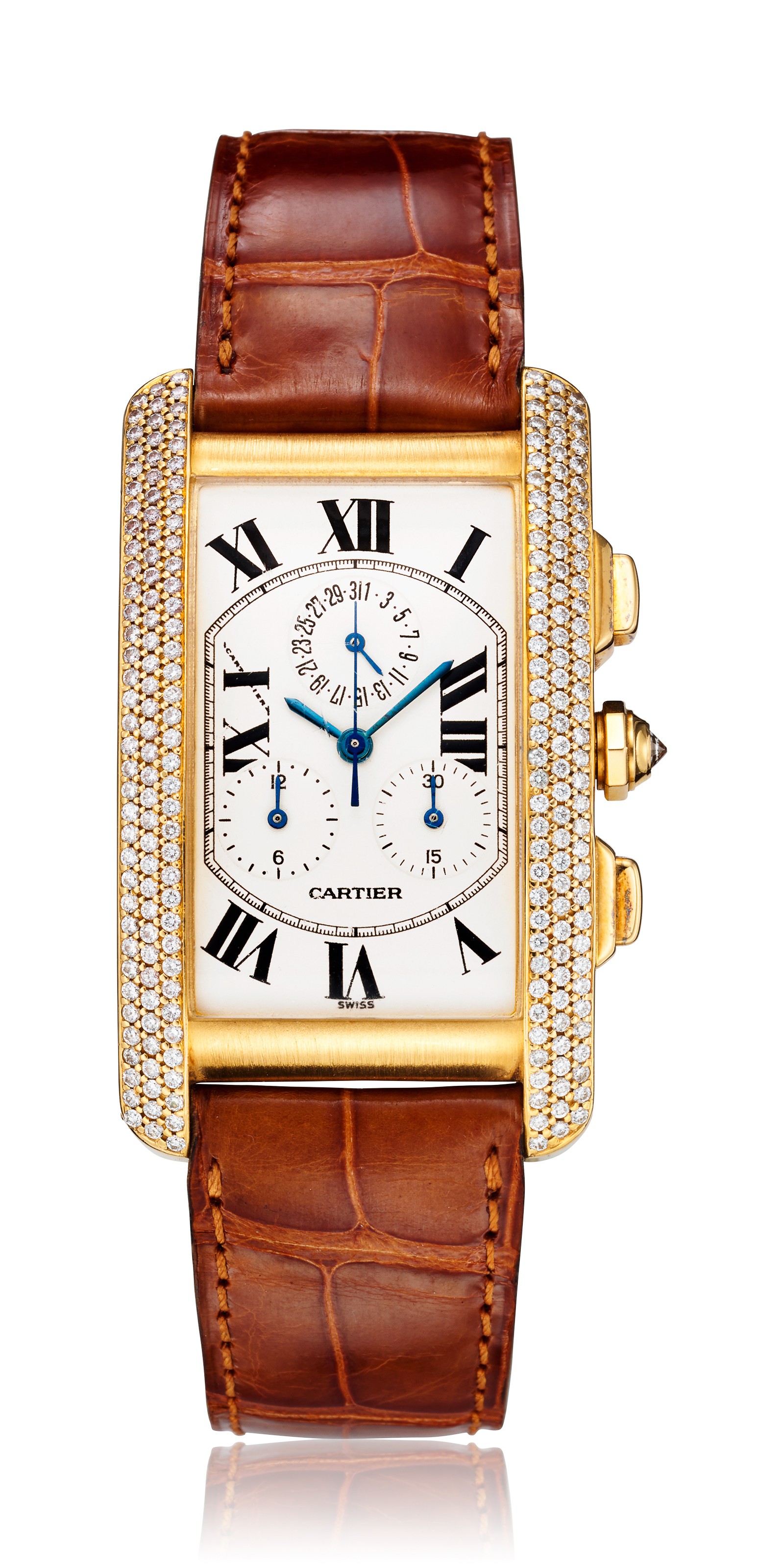 CARTIER 18K TANK AMERICAINE CHRONOGRAPH REF. 1730 Christie s