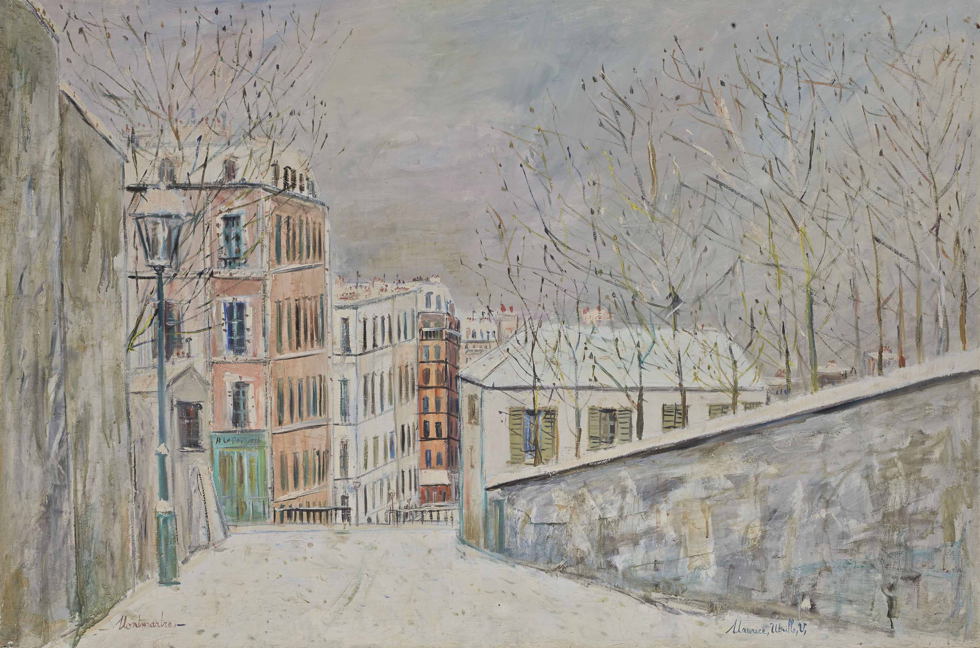 Maurice Utrillo (1883-1955), La rue du Mont-Cenis sous la