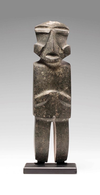 Mezcala figure, Type M12, circa 300-100 BC. 21.5  cm high (8 ½  in). Estimate €30,000-40,000. This lot is offered in A Quantum of History The Prigogine Collection  on 9 April 2018  at Christie’s in Paris