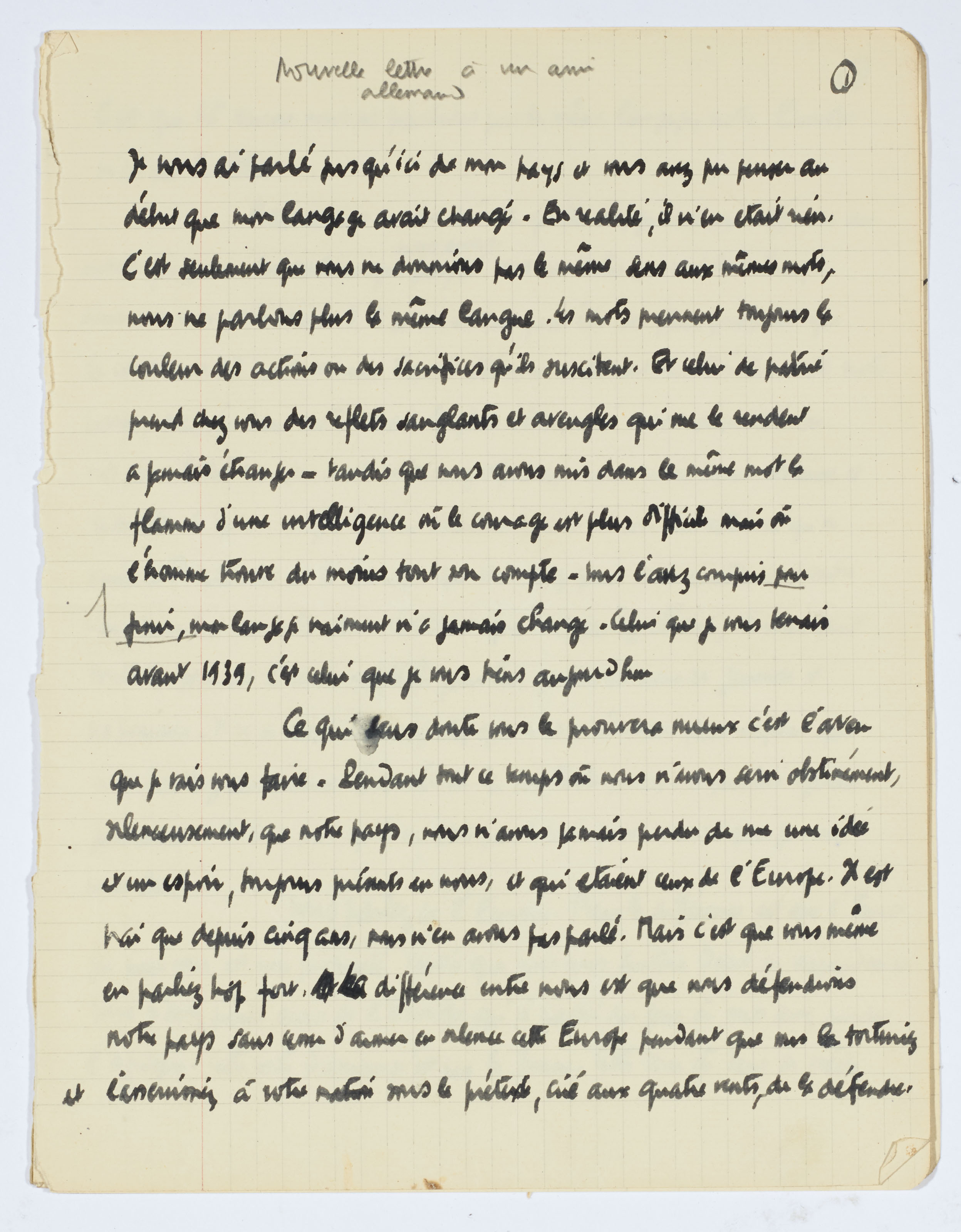 Camus Albert 1913 1960 Nouvelle Lettre A Un Ami Allemand