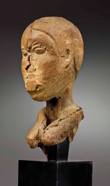 The Albright-Knox Fon bust of a priestess, Republic of Benin, base Kichizô Inagaki (1876-1951). Height 25.5 cm (10 in). Estimate €500,000-800,000. Offered in Future Perfect The African Art Collection of Liliane and Michel Durand-Dessert on 27 June 2018 at Christie’s in Paris