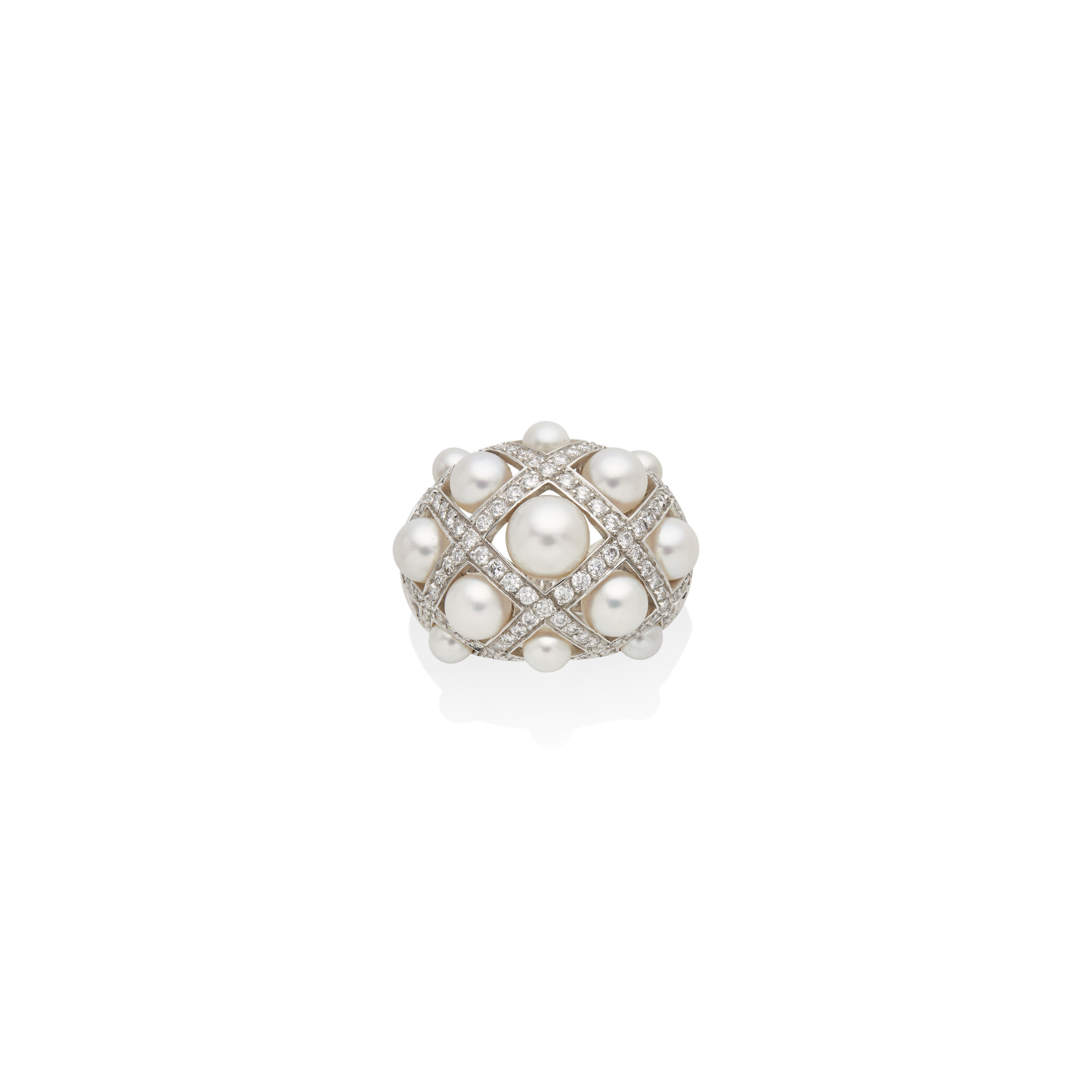 Bague Baroque Perles De Culture Et Diamants Chanel 2010s