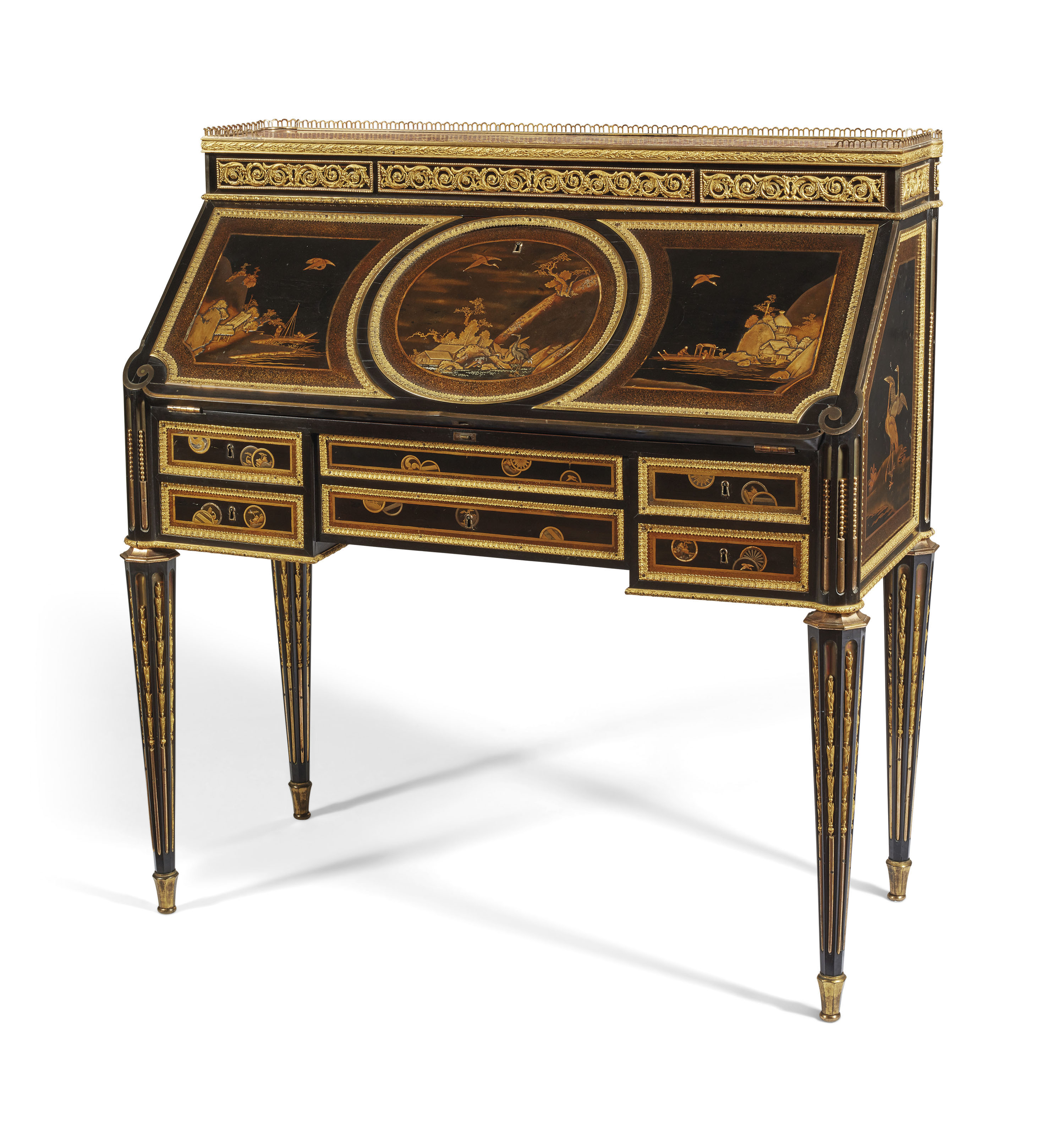Louis XVI bureau, stamped by&nbsp;Martin Carlin, circa 1780. Height: 103.5  cm (40&frac34;  in); length: 97  cm (38&frac14;  in). Estimate: &euro;400,000-600,000. Offered in The Collection of Juan de Beistegui&nbsp;on 10 September at Christie&rsquo;s in Paris