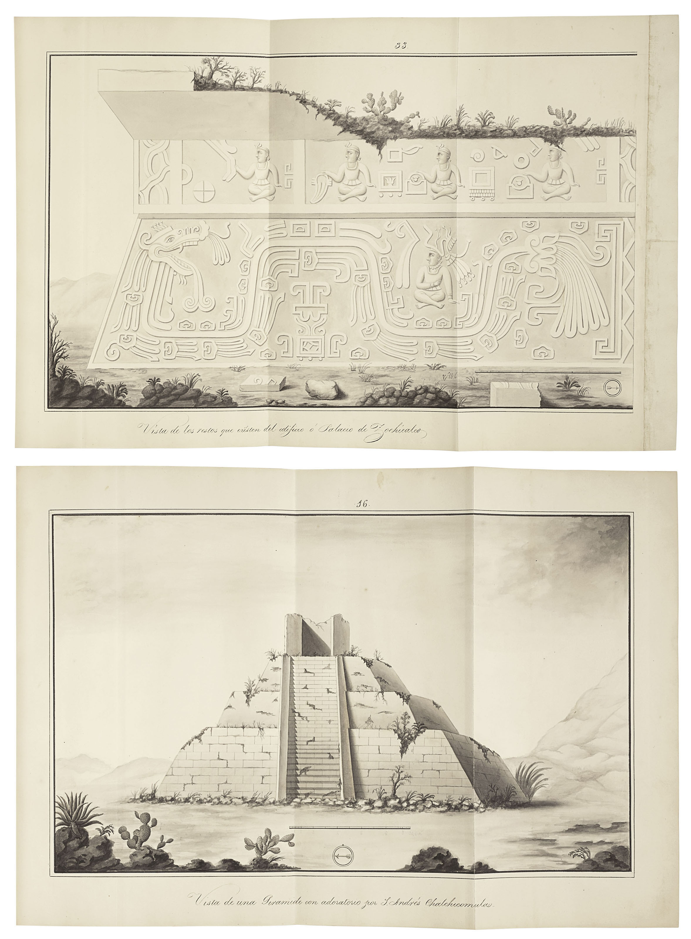 Casta&ntilde;eda, Jos&eacute; Luciano (1774-1834) Dupaix, Guillermo (1746-1818). [Manuscripts and original drawings of the Real Expedici&oacute;n Anticuaria] [ca. 1821]. 154 pages on 97  ff gathered in 8 handwritten notebooks repeating Dupaix's Spanish writings on the three expeditions (marginal wettings). Estimate: &euro;200,000-300,000. Offered in The Collection of Juan de Beistegui&nbsp;on 10 September at Christie&rsquo;s in Paris