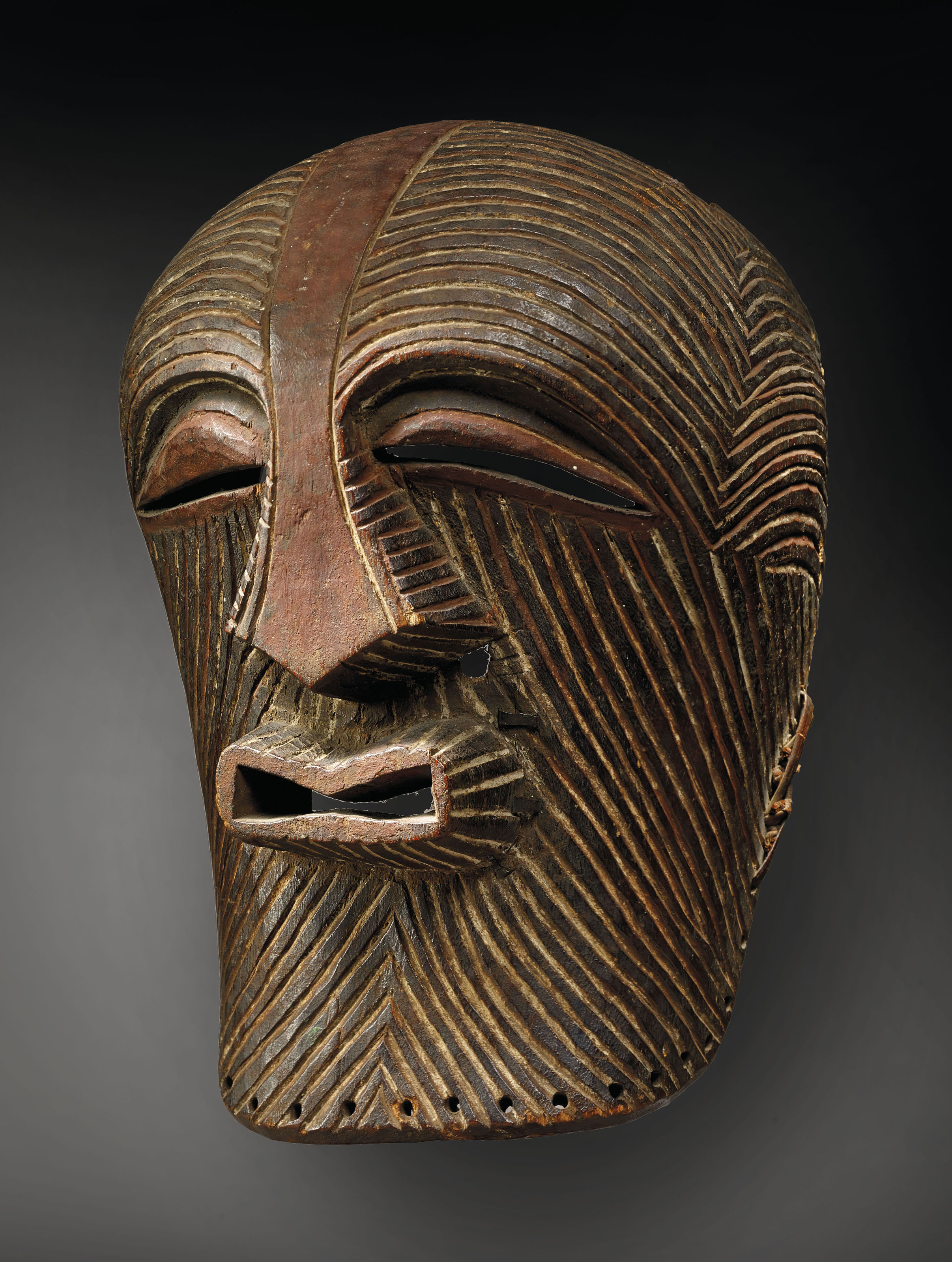 A Songye kifwebe mask, Congo. Height: 33  cm (13  in). Estimate: &euro;200,000-400,000. This lot is offered in Masterpieces of African and Oceanic Art from the Adolphe Stoclet Collection&nbsp;on 30 October 2018 at Christie&rsquo;s in Paris