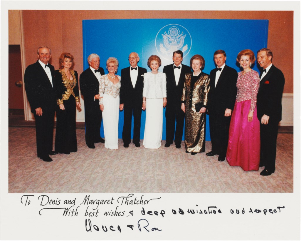 Mary Anne Fackelman Fl 1979 Margaret Thatcher And Ronald Reagan On The Occasion Of His 80th Birthday 6th February 1991 Christie S