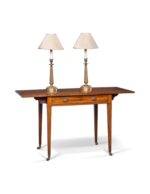 A George Iii Mahogany Drop Leaf Table And A Pair Of Brass Table Lamps The Table Circa 1790 1800 The Lamps Late 20th Century Christie S Leaf is a table lamp by muuto that perfectly combines a slight and elegant design with a powerful and efficient led technology. christie s