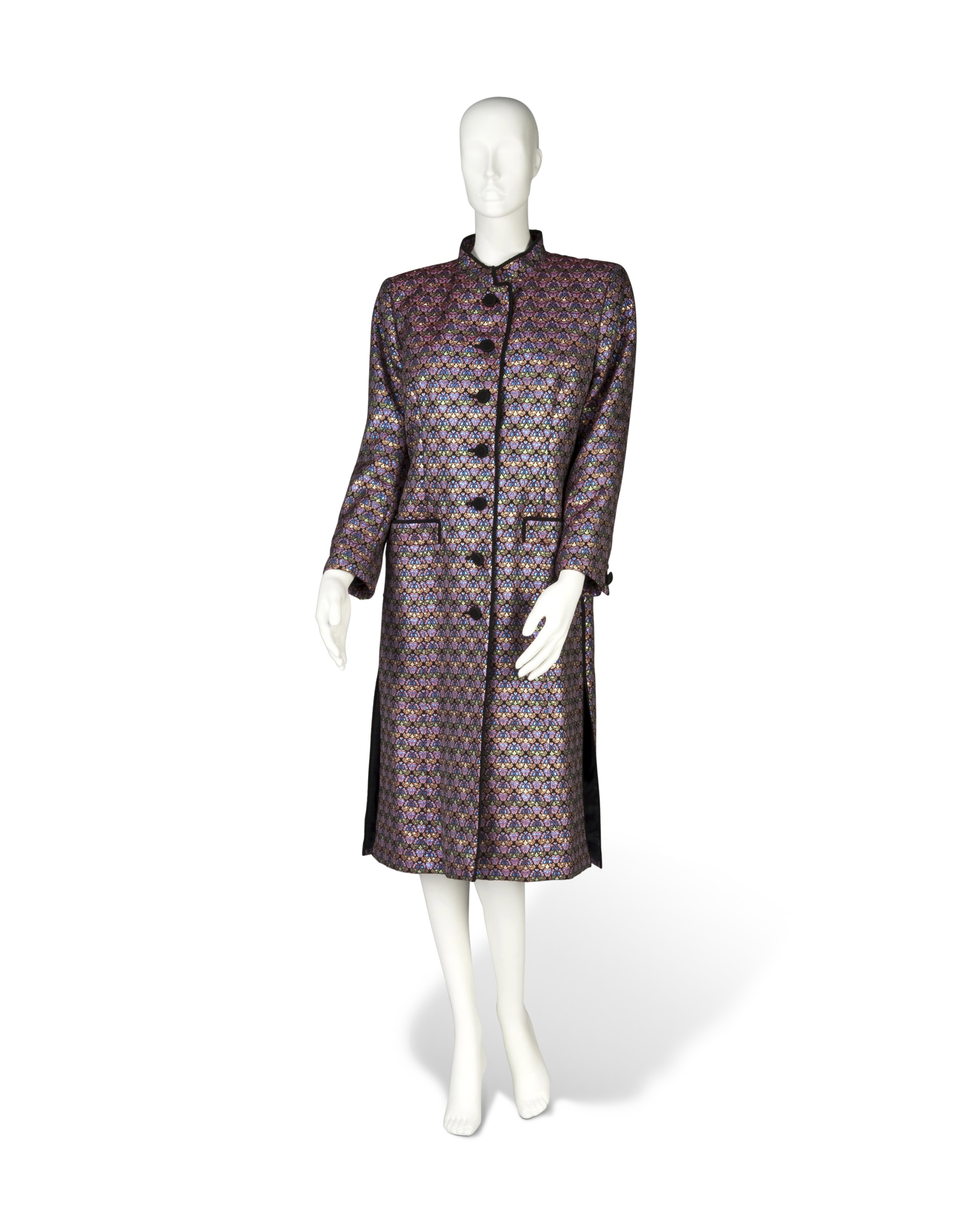 brocade evening coat