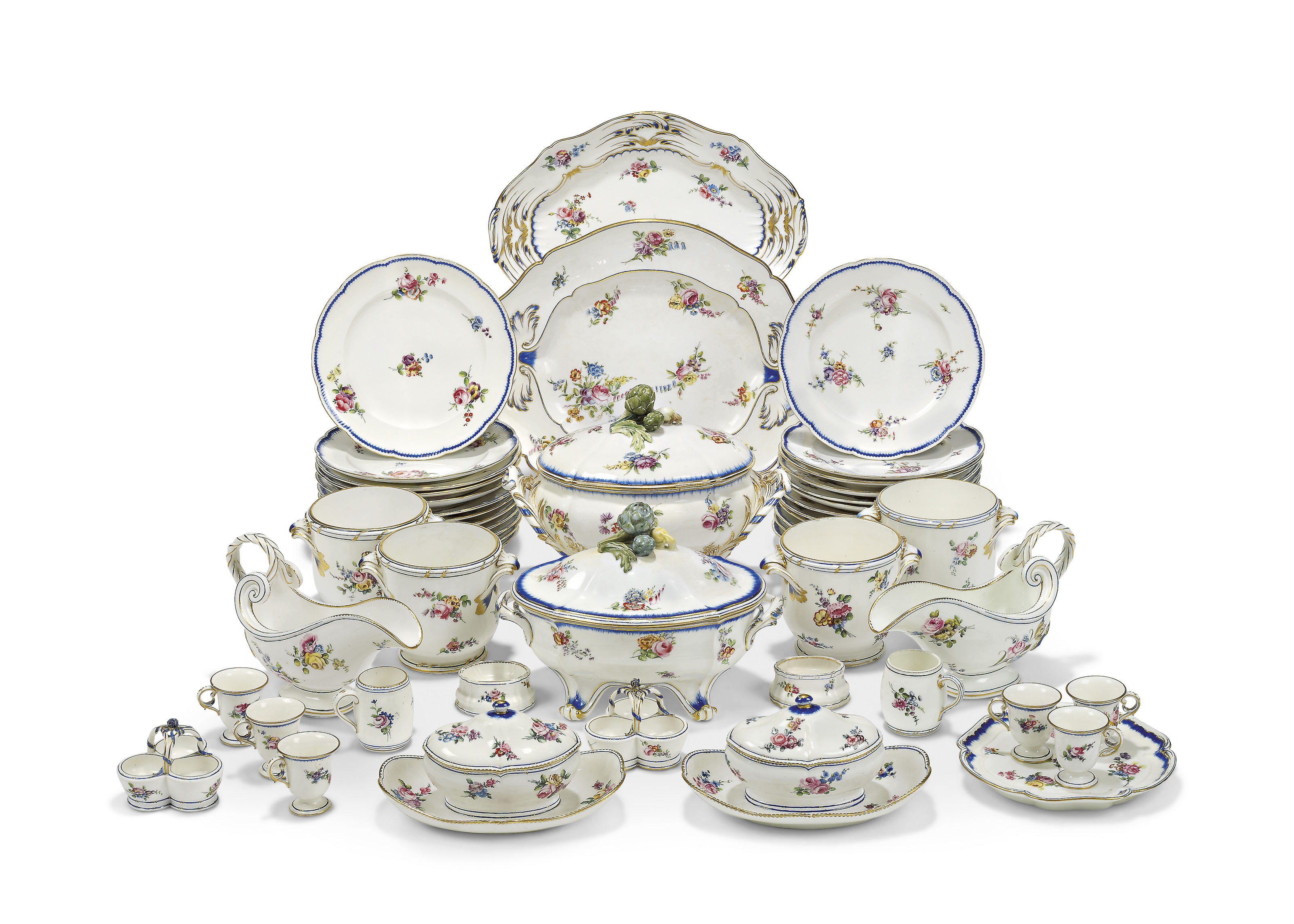A SEVRES PORCELAIN COMPOSITE DINNER AND DESSERTSERVICE , CIRCA 175480