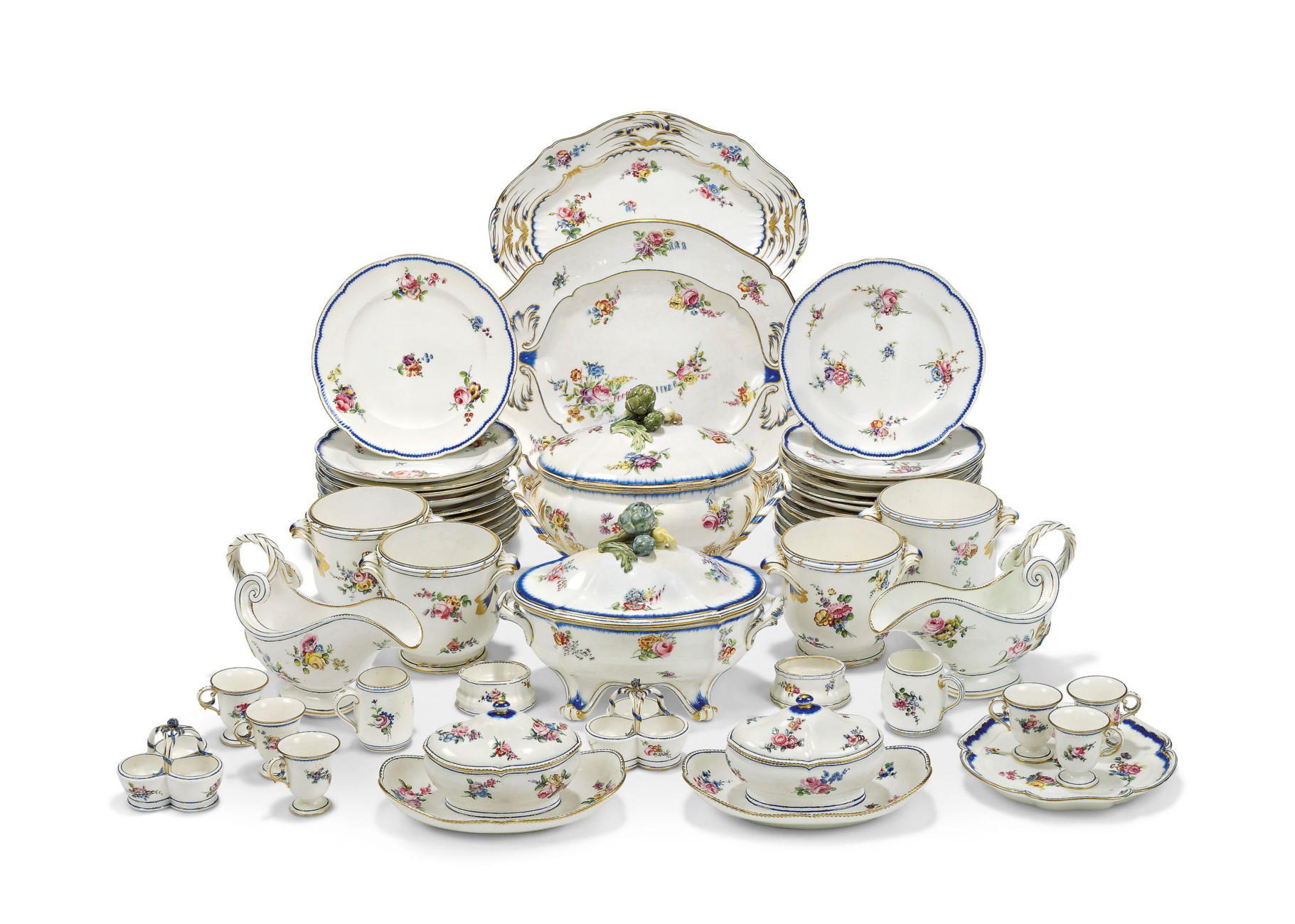 A SEVRES PORCELAIN COMPOSITE DINNER AND DESSERTSERVICE, CIRCA 175480