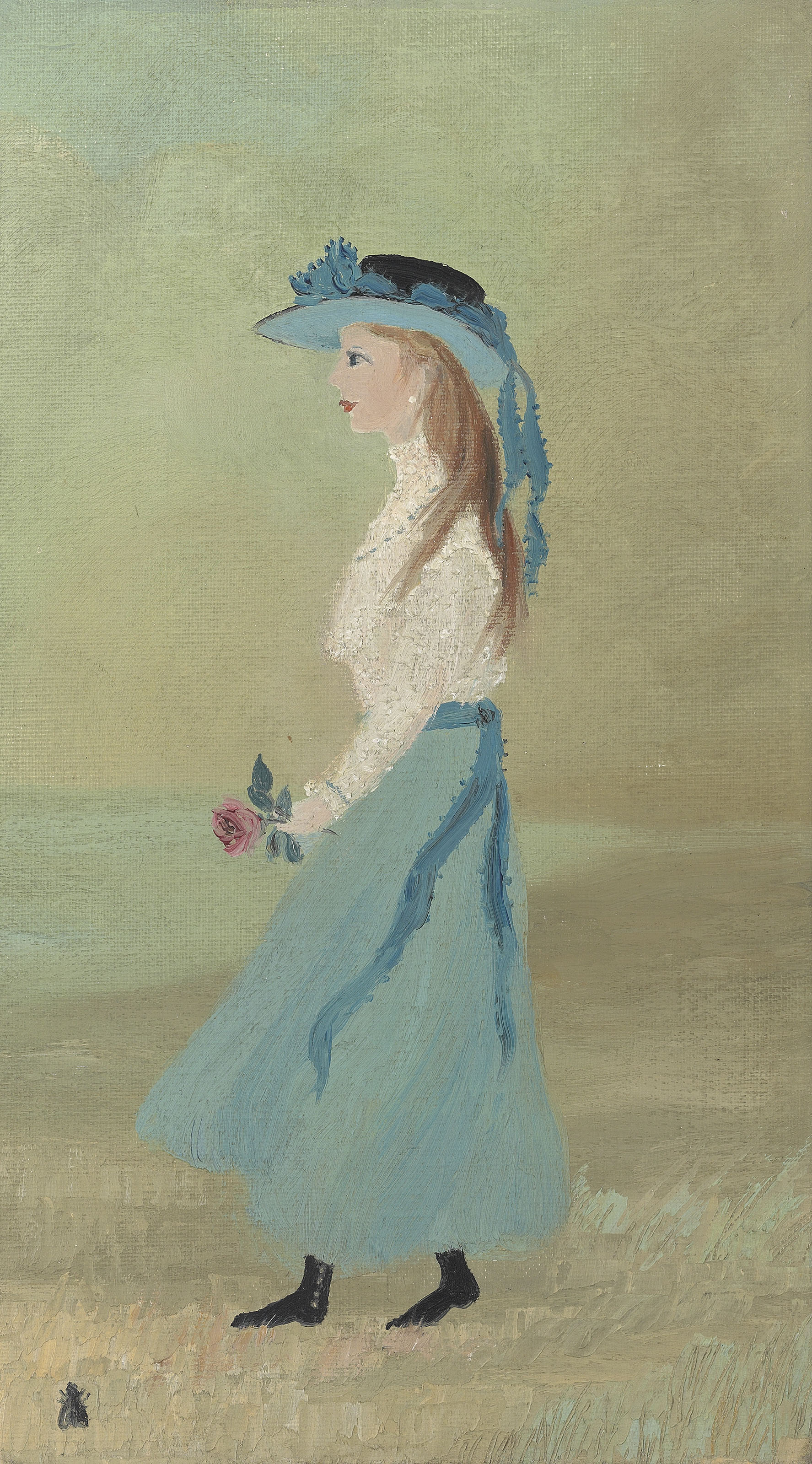 Helen Bradley (1900-1979), O Love Is Like a Red, Red Rose, 1966. 15 x 8⅞  in (38.1 x 22.6  cm). Estimate: &pound;7,000-10,000. Offered in Modern | British &amp; Irish Art  on 9 April 2019 at Christie&rsquo;s in London