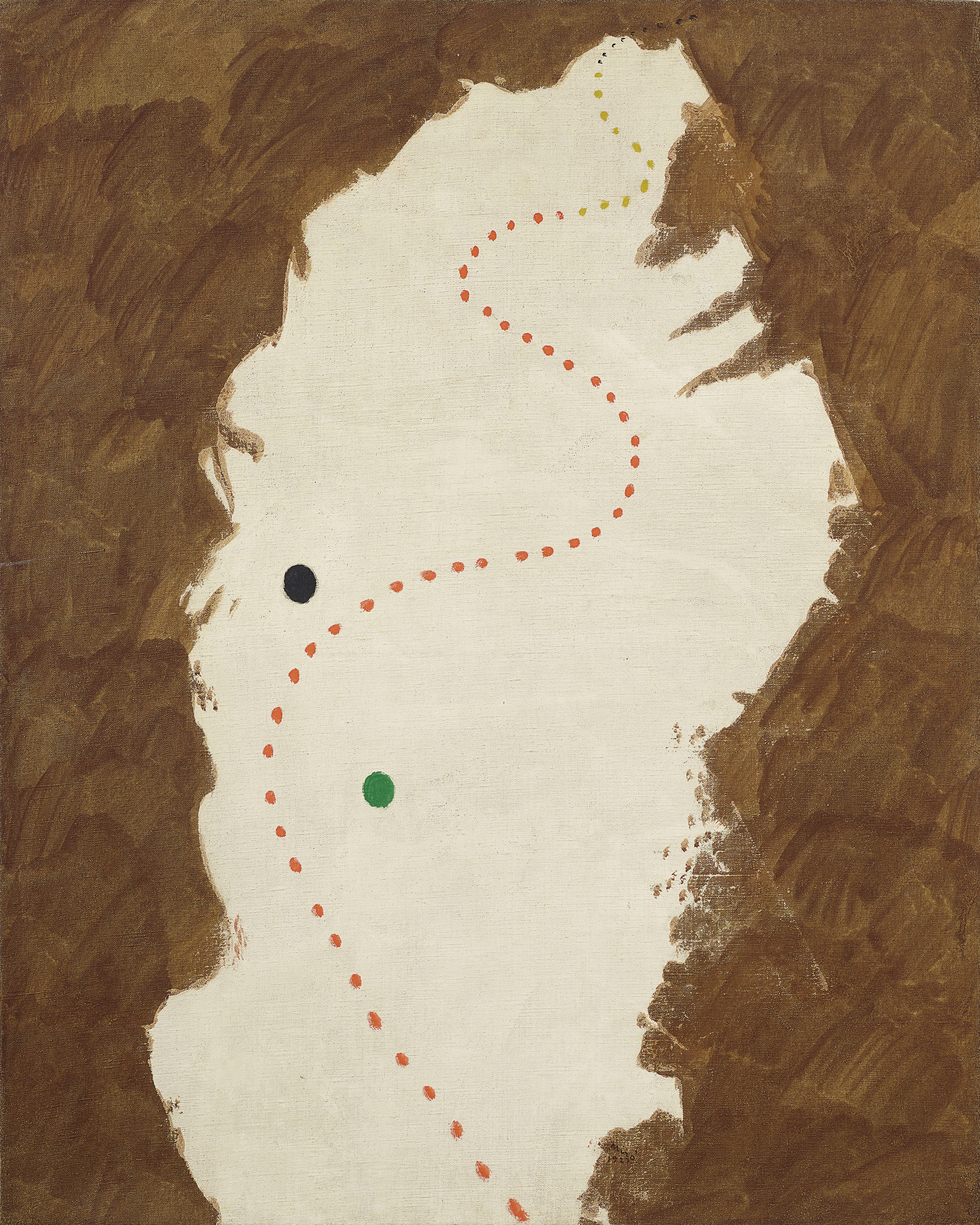 Joan Mir&oacute; (1893-1983), Peinture, painted in 1927. 35&frac34; x 28&frac12;  in (90.9 x 72.5  cm). Sold for &pound;1,331,250 on 27 February 2019 at Christie&rsquo;s in London