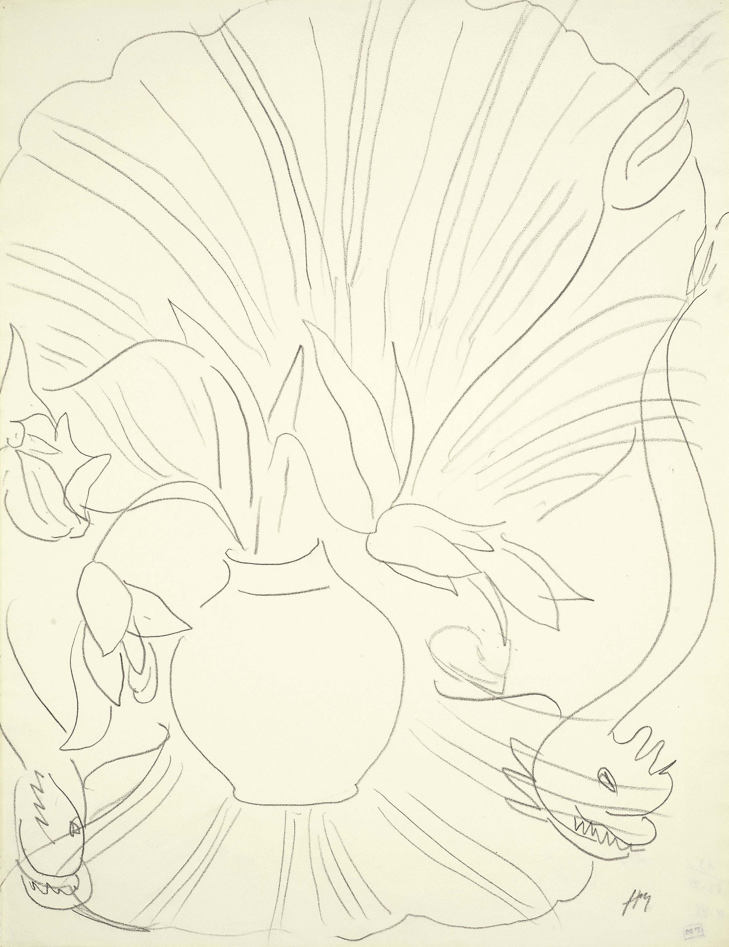 Vase de fleurs sur fauteuil rocaille