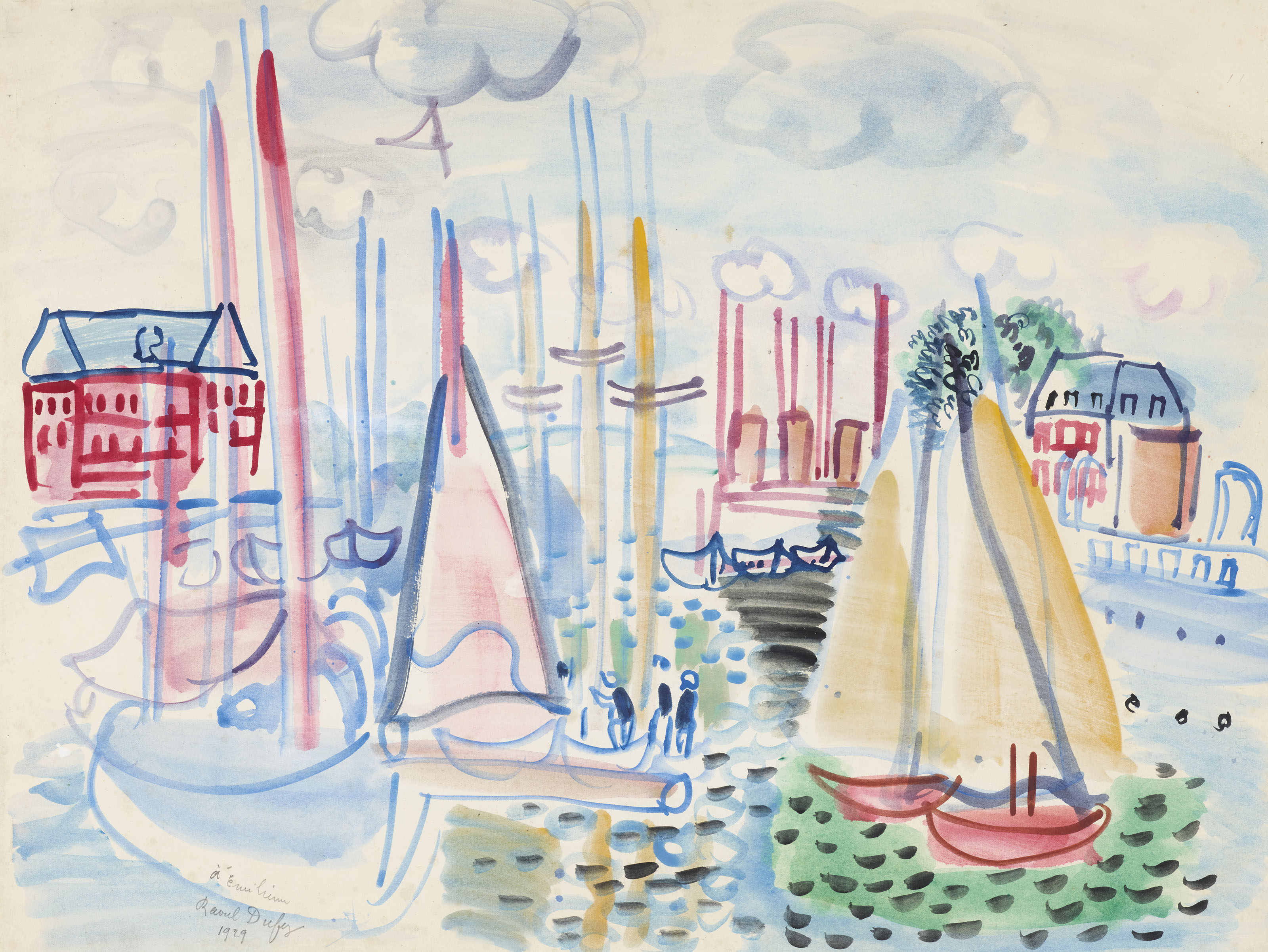 Raoul Dufy 1877 1953 Voiliers Dans Le Port De Deauville 20th Century 1920s Christie S