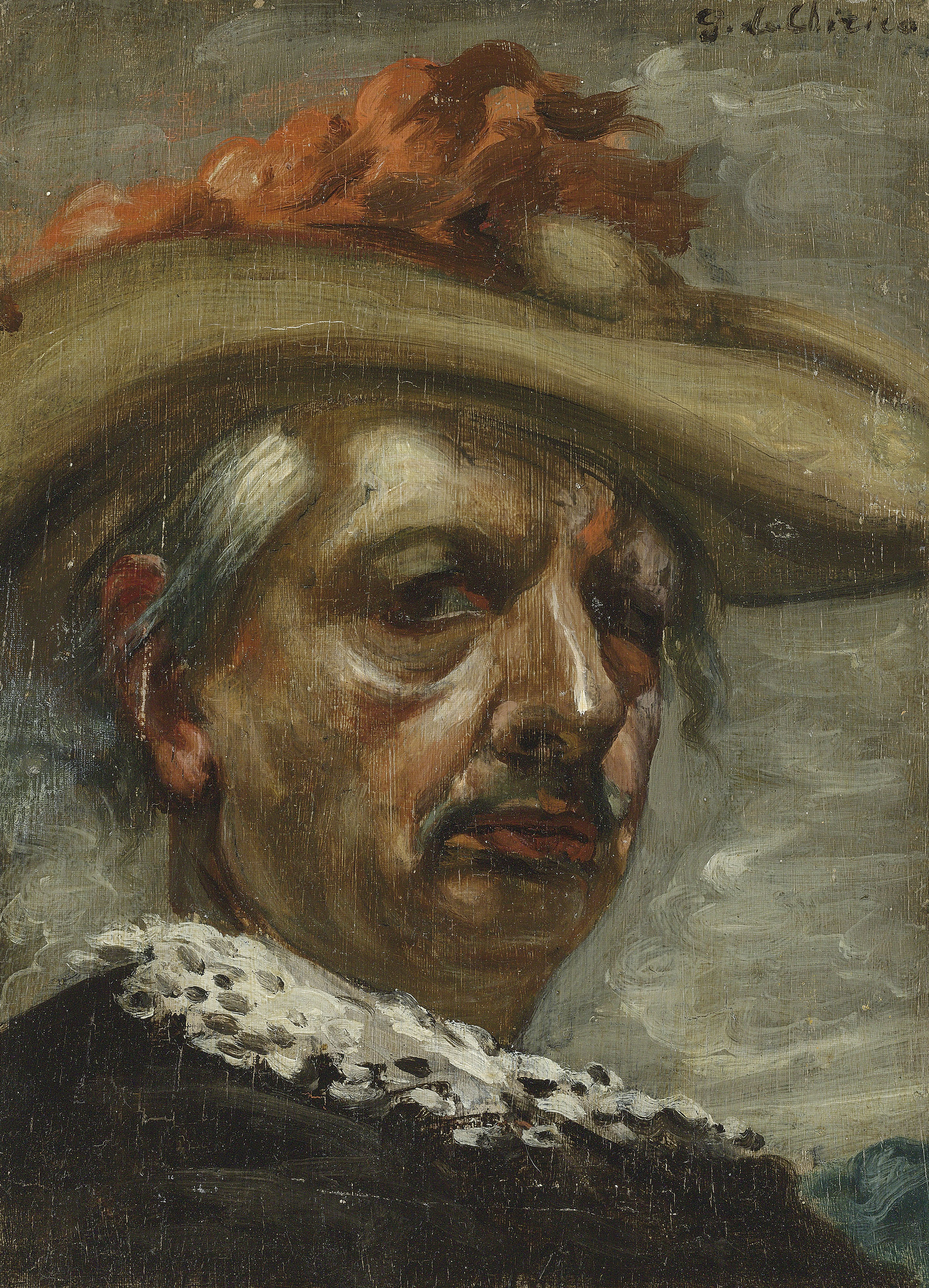 Giorgio de Chirico (1888-1978), Autoritratto in costume, 1951. 14&frac34; x 10&frac34;  in (37.5 x 27.2  cm). Estimate: &pound;25,000-35,000. Offered in the&nbsp;Impressionist and Modern Art Day Sale on 28 February 2019 at Christie&rsquo;s in London