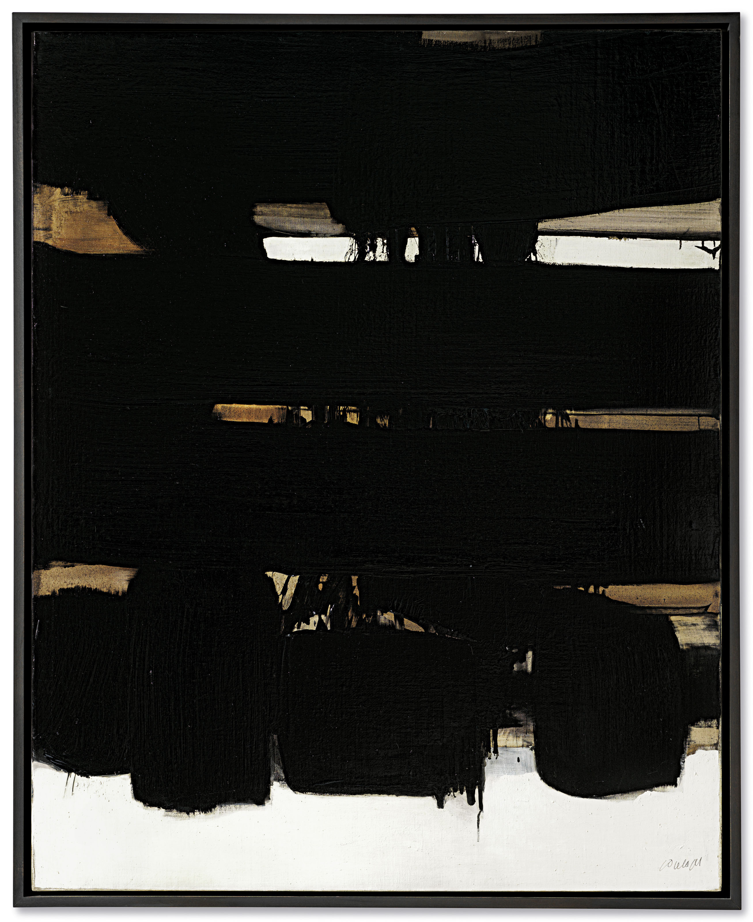 Pierre Soulages (1919-2022), Peinture 162 x 130 cm, 16 octobre 1966, painted in 1966. 63&frac34; x 51 in (162 x 130 cm). Sold for &pound;1,811,250 on 6 March 2019 at Christie&rsquo;s in London. &copy; Pierre Soulages, DACS 2022