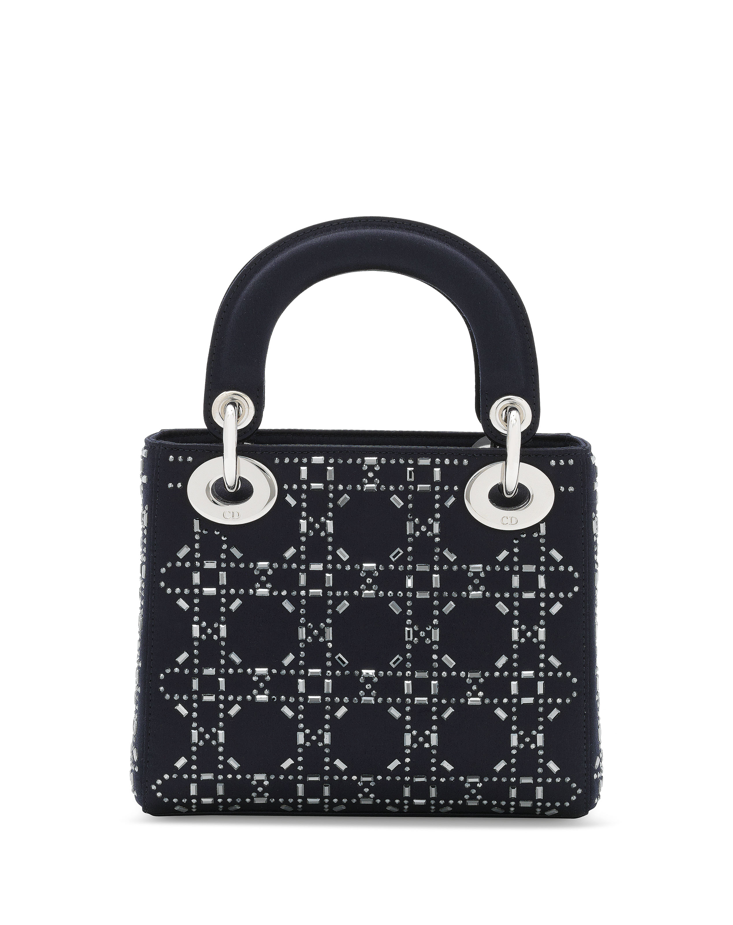 A Navy Satin Crystal Cannage Lady Dior Pm With Silver Hardware Dior 2016 21st Century Bags Christie S