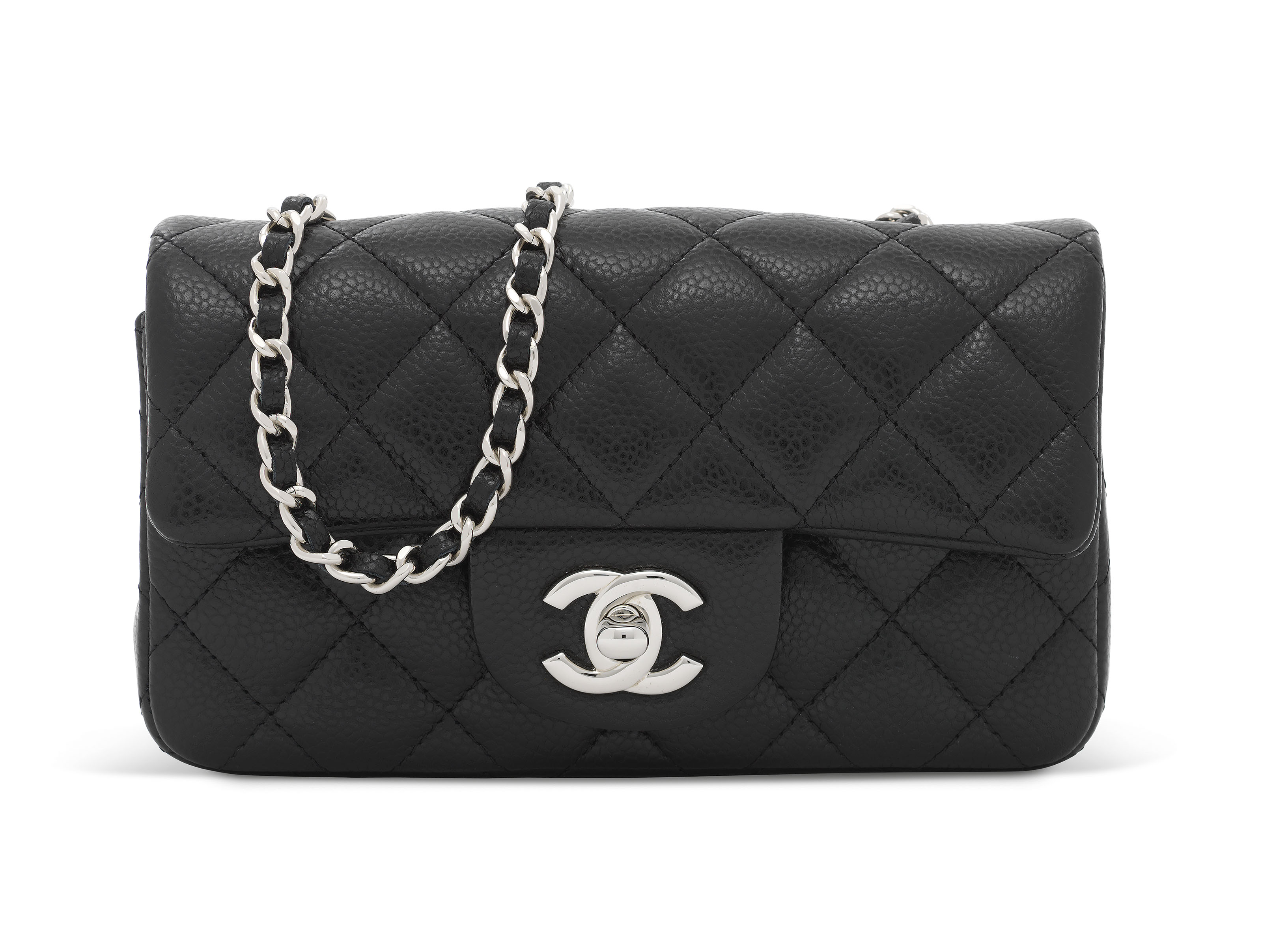 chanel mini flap silver