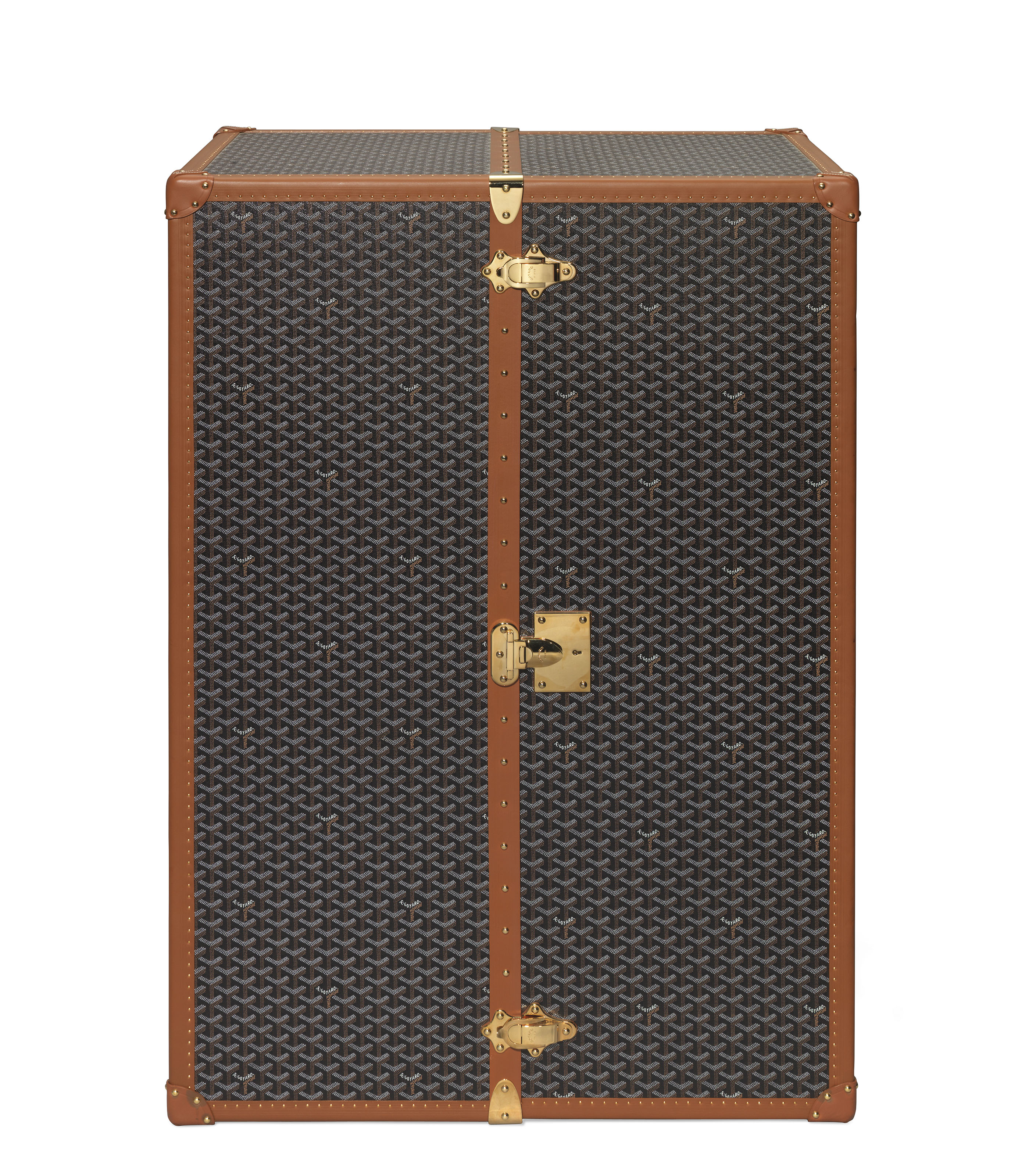 A Custom Goyardine Canvas Champagne Trunk
