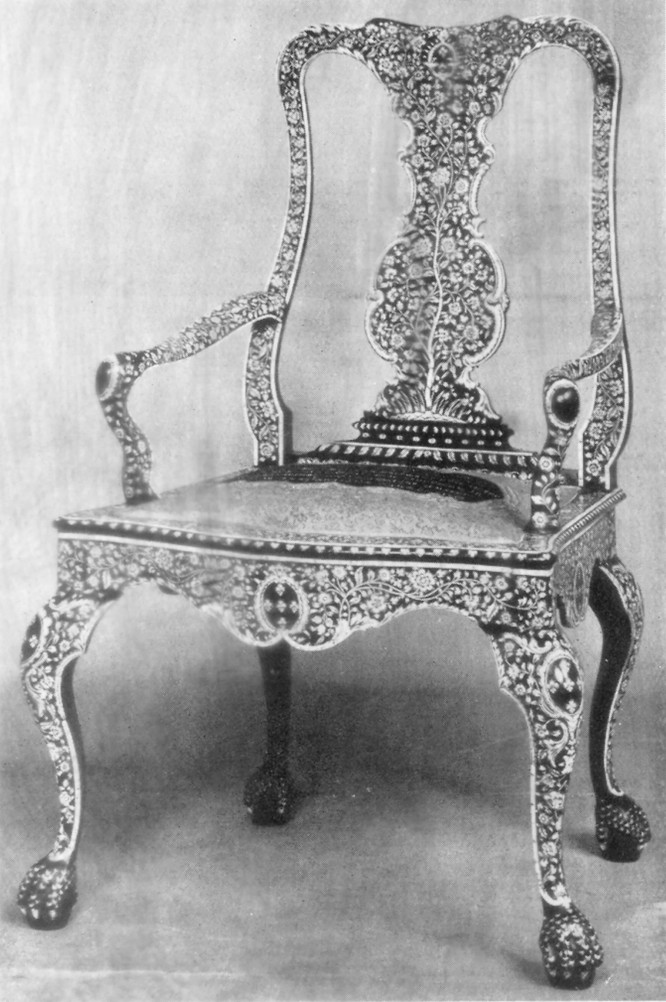 A Pair Of Anglo Indian Ivory Inlaid Padouk Side Chairs