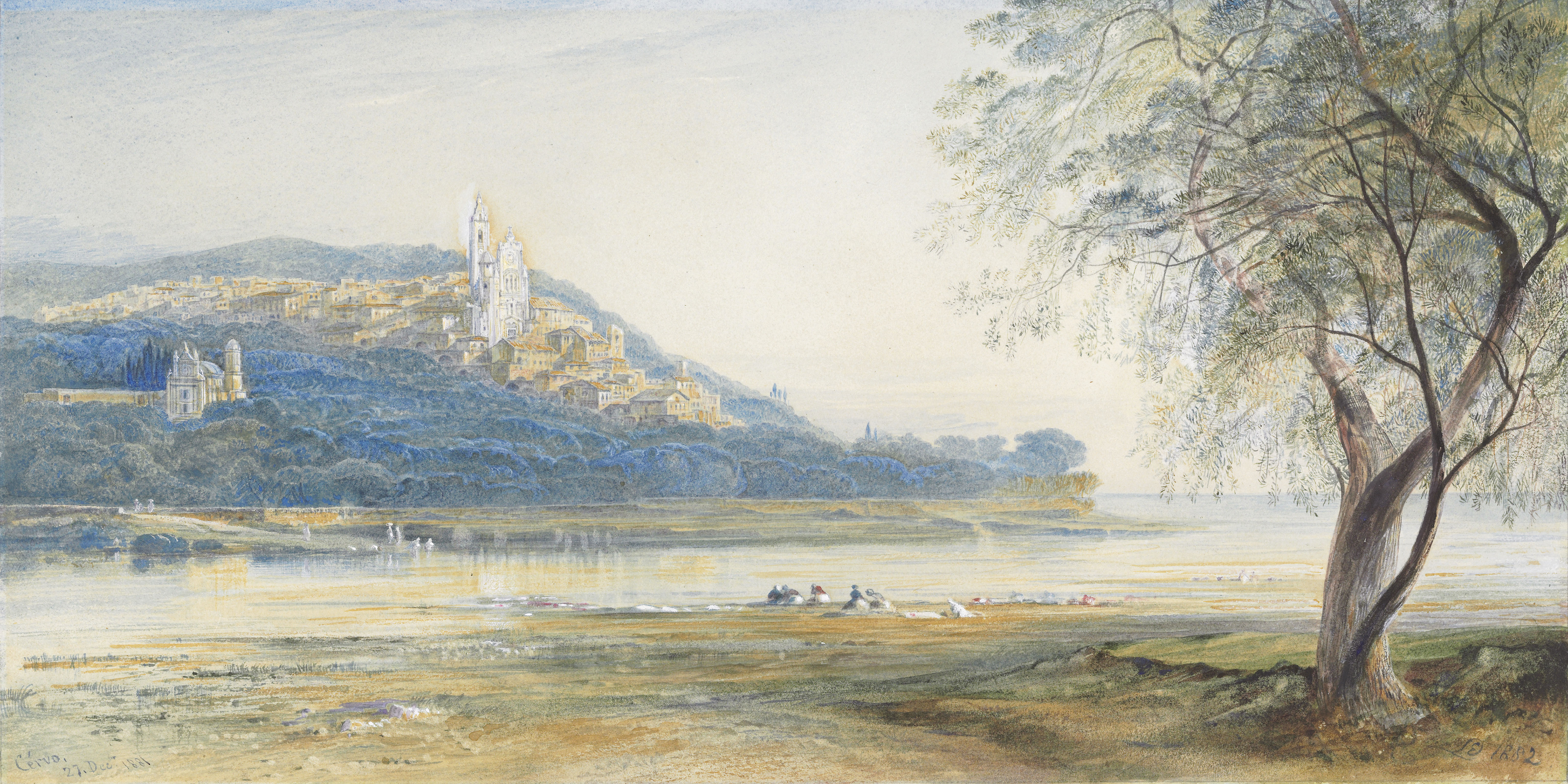 Edward Lear (London 18121888 San Remo) , Cervo, Imperia, Italy