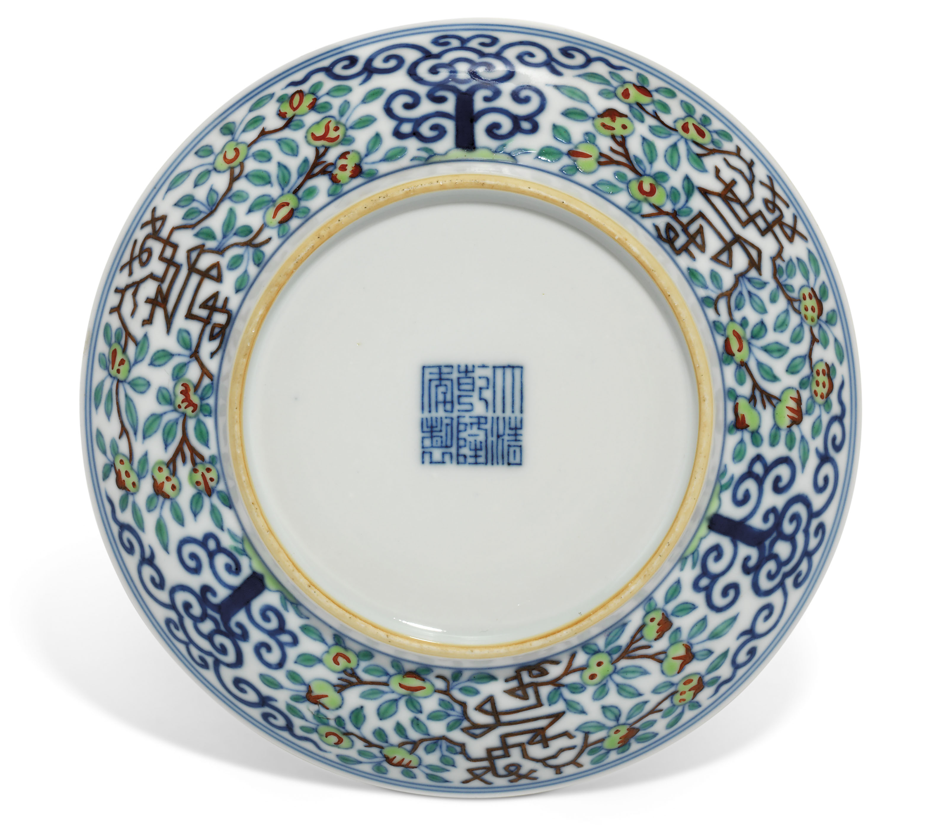 A DOUCAI 'LONGEVITY' DISH , QIANLONG SIXCHARACTER SEAL MARK IN