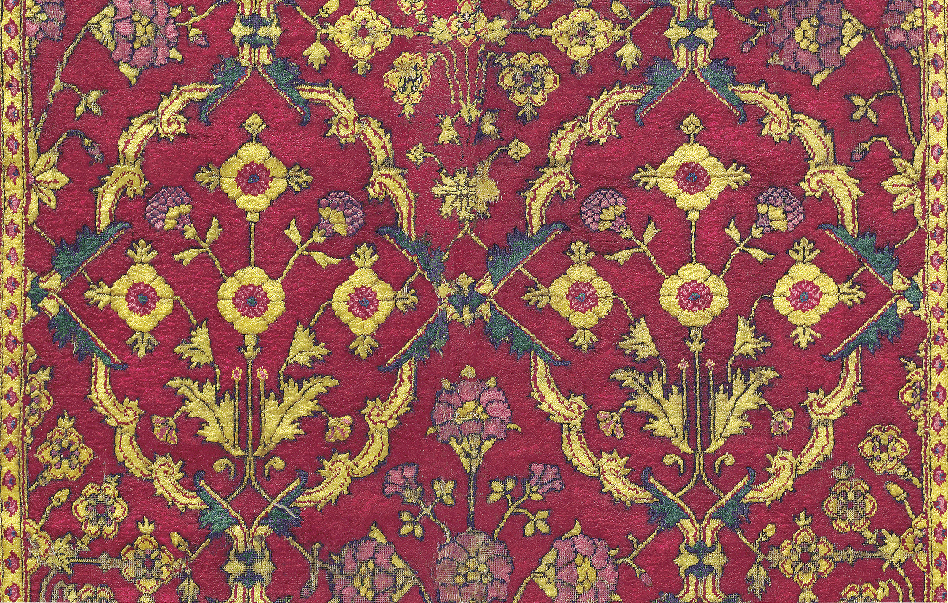 A Rare Mughal Silk Carpet The Deccan South India Late 17th