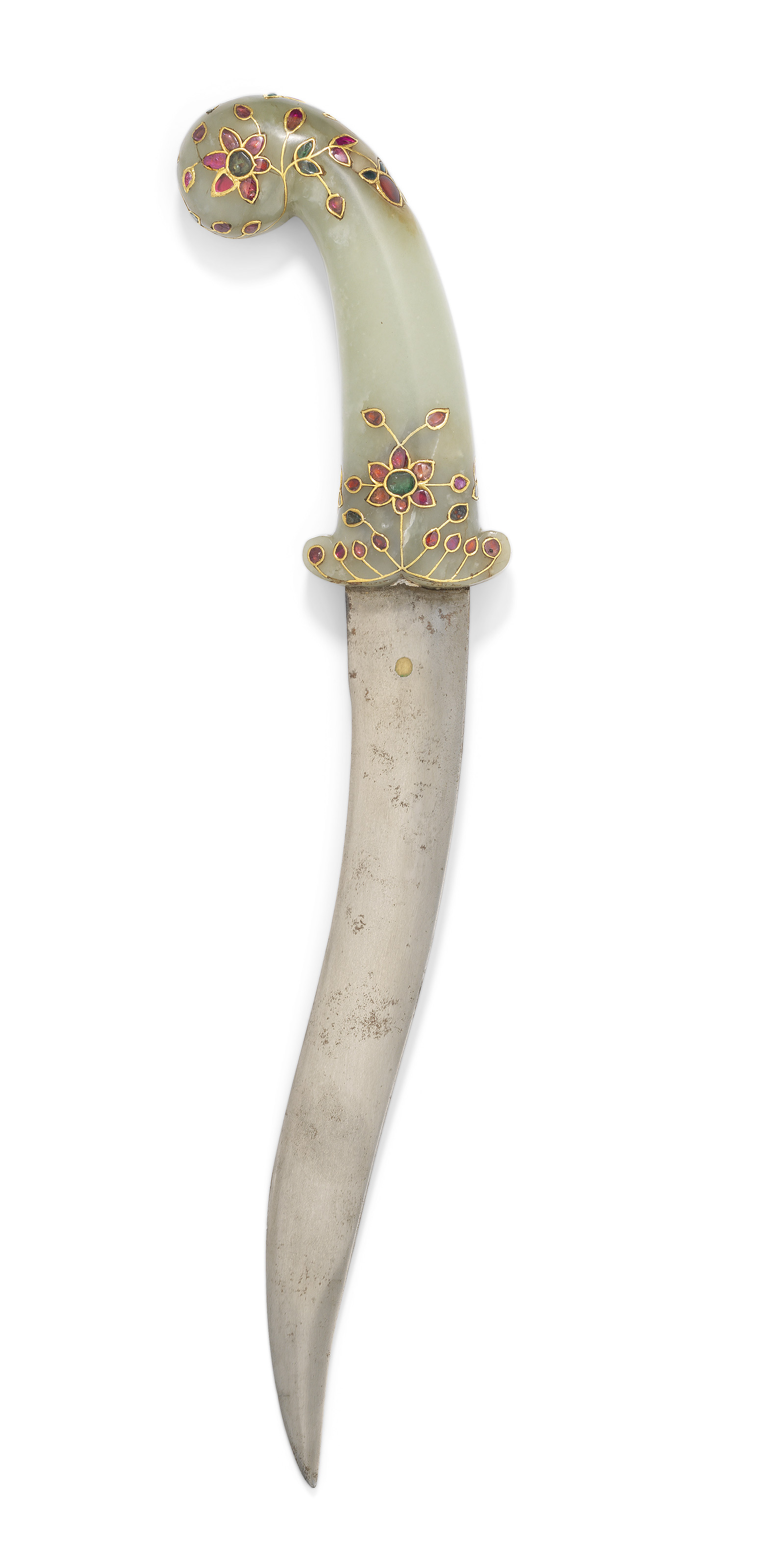 A MUGHAL JADE-HILTED DAGGER AND SCABBARD, INDIA, 18TH CENTURY ...