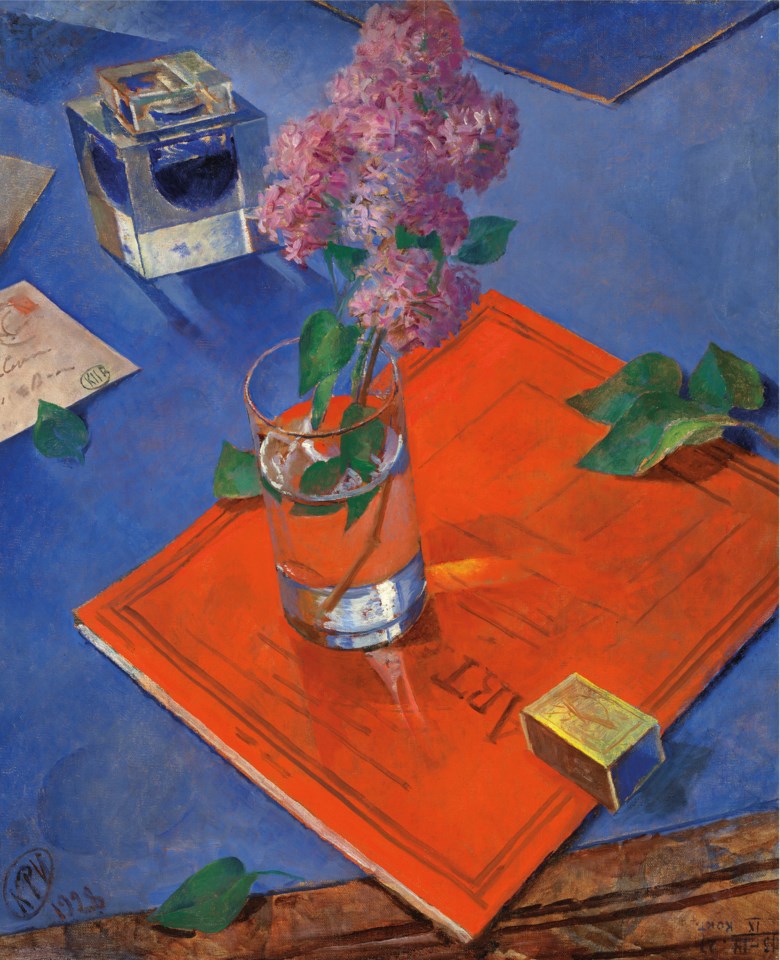 Kuzma Petrov-Vodkin (1878-1939), Still life with lilac, 1928. Oil on canvas. 31⅜ x 25 ¾  in (80 x 65.4  cm). Sold for £9,286,250 on 3 June 2019 at Christie’s in London