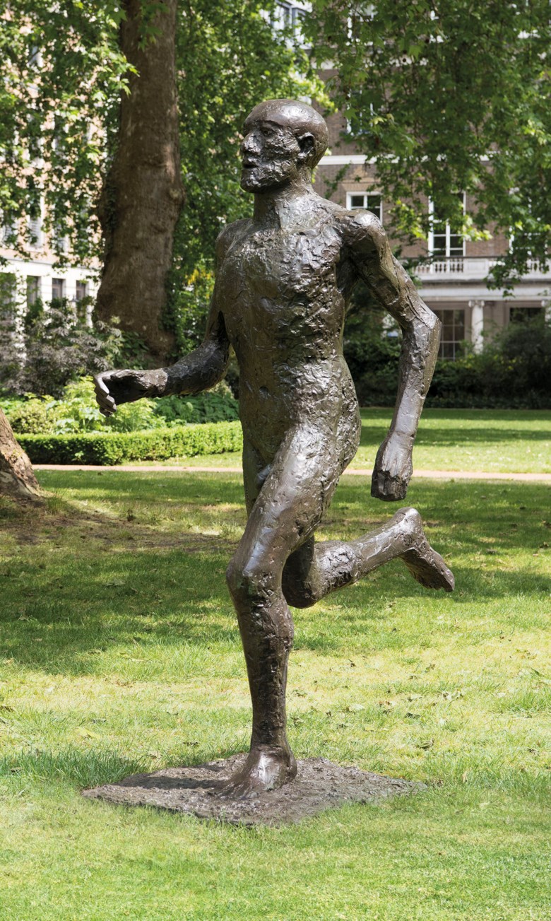 Dame Elisabeth Frink, R.A. (1930-1993), Running Man (Front Runner), conceived and cast in 1986. 77 in (195.6 cm) high. Sold for £1,091,250 on 17 June 2019 at Christie’s in London