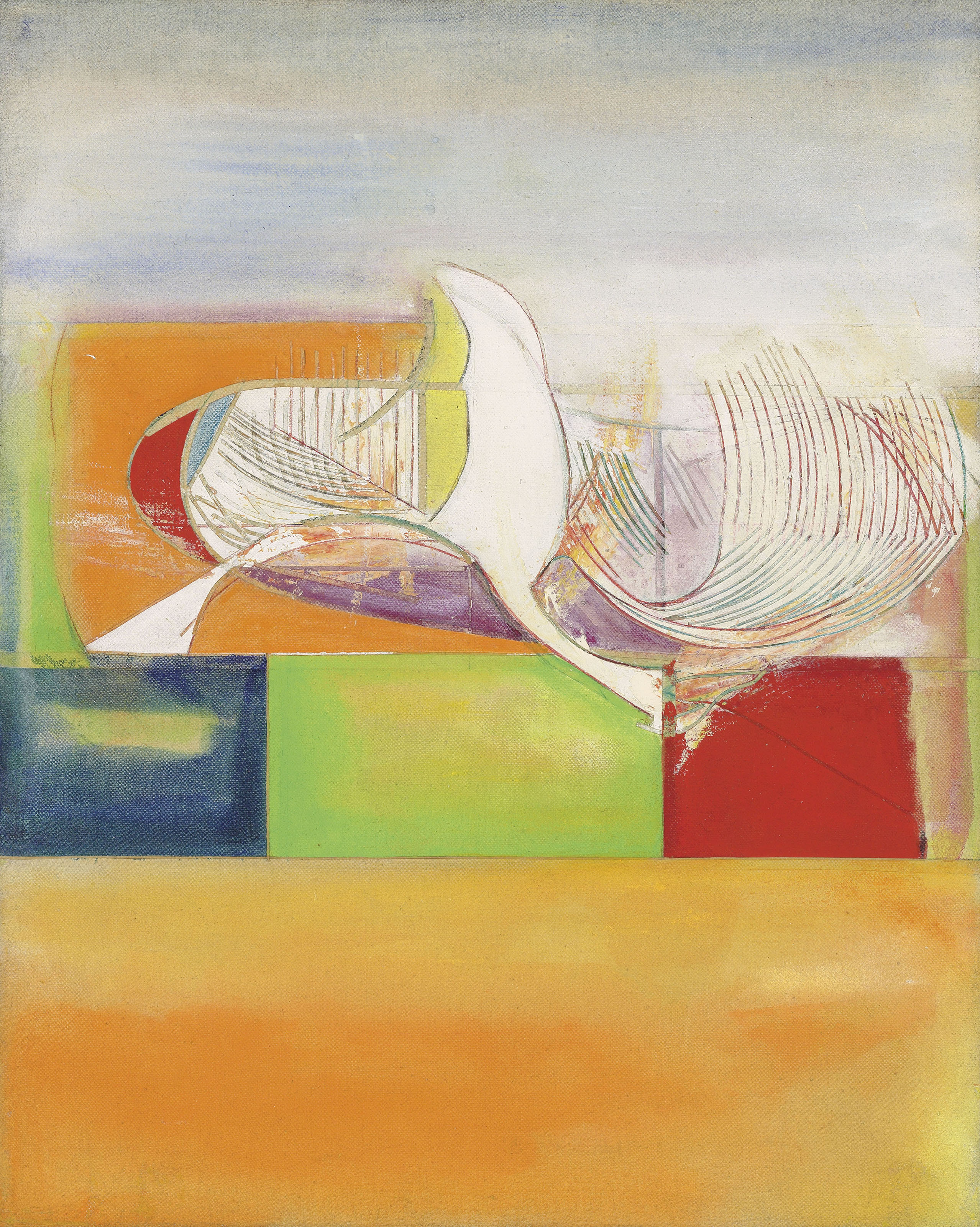 Frank Bowling, Swan, 1964, sold for £118,750 on 18 June 2019 at Christie's in London