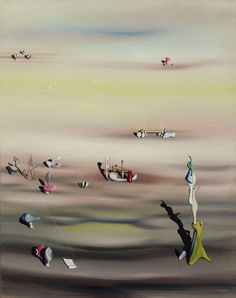 Yves Tanguy (1900-1955), L’Extinction des espèces II, painted in 1938. 36¼ x 28¾  in (92 x 73  cm). Sold for £3,131,250 on 18 June 2019 at Christie’s in London