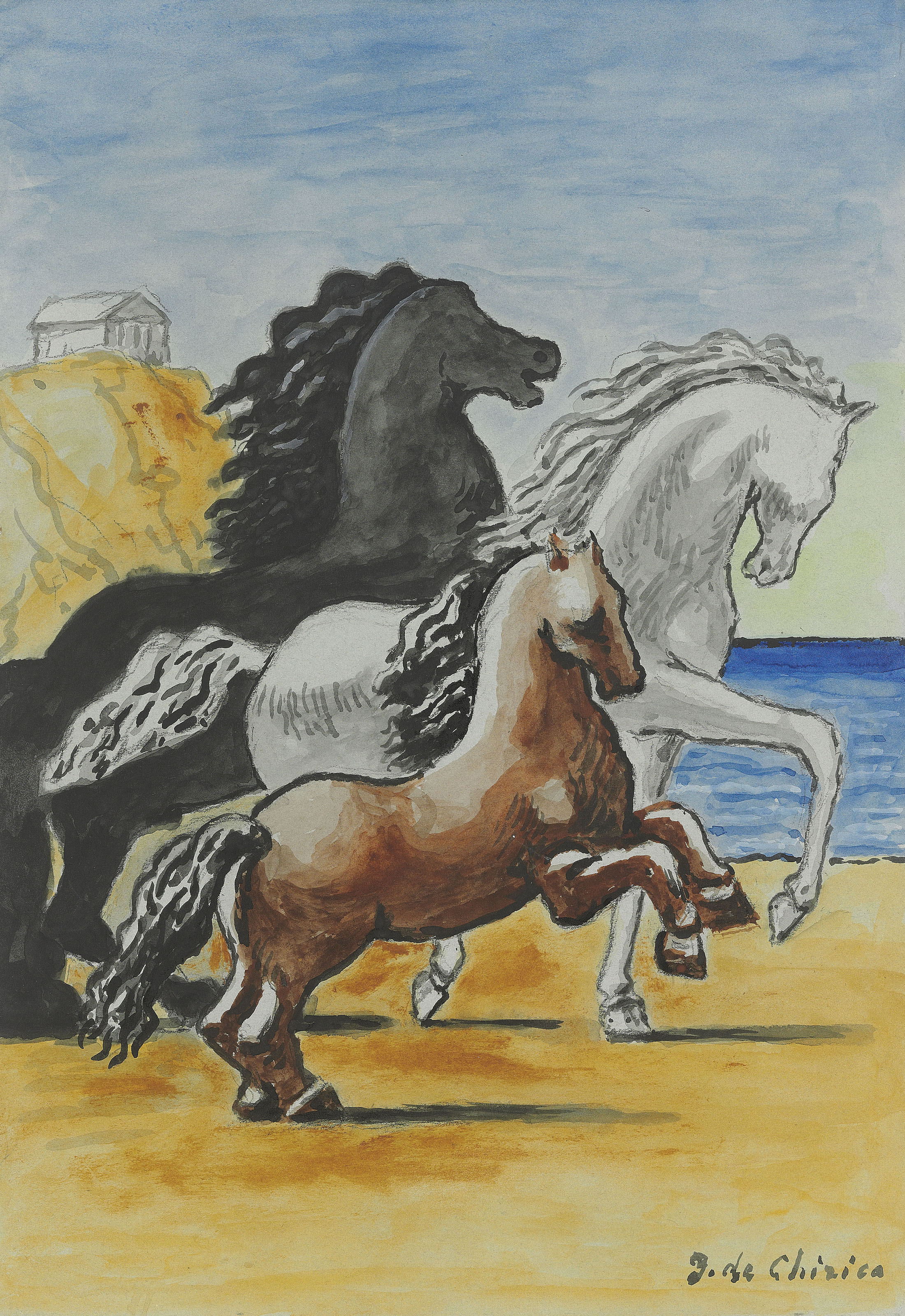 Cavalli in riva al mare