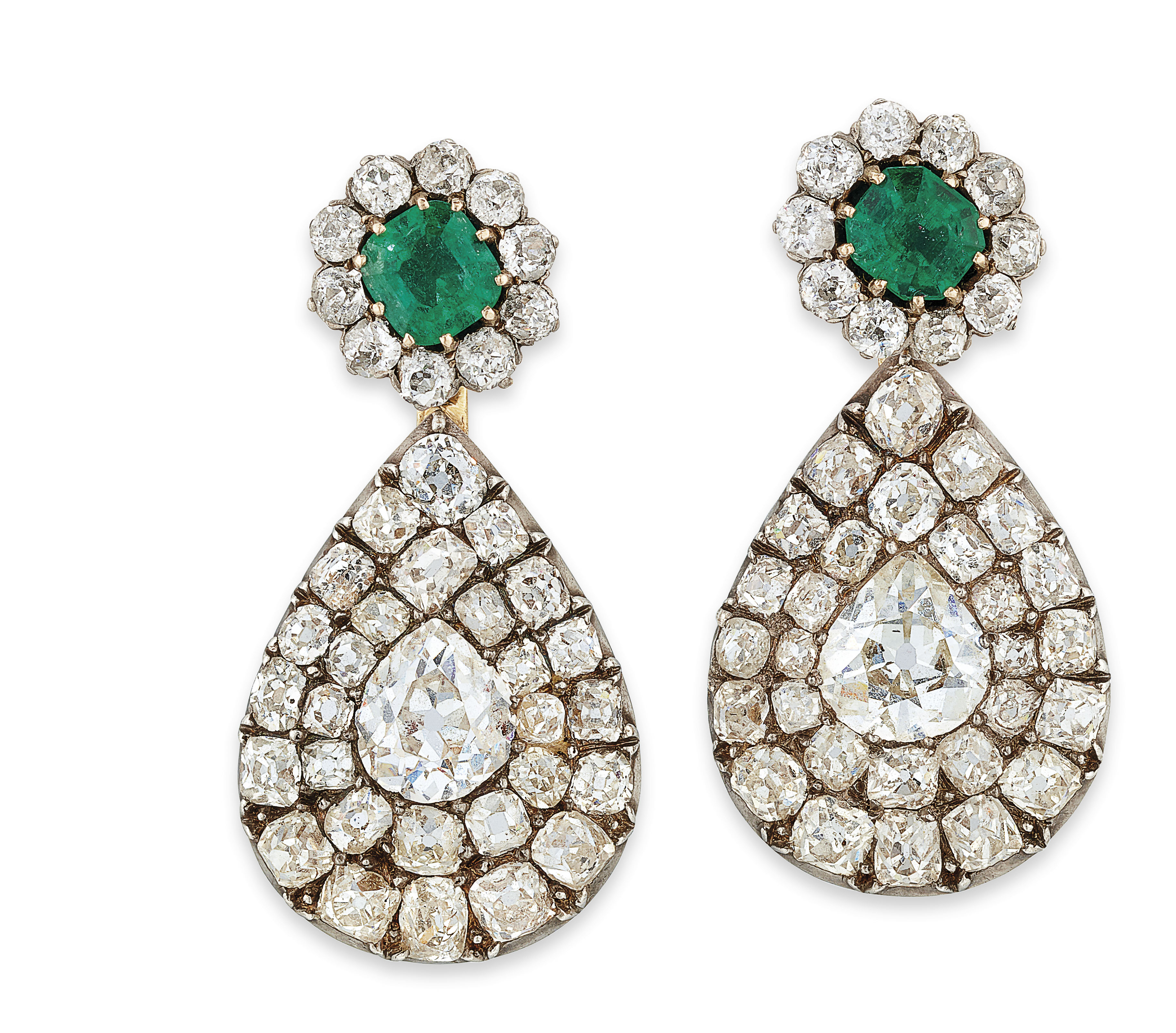 ANTIQUE DIAMOND AND EMERALD EARRINGS Christie's