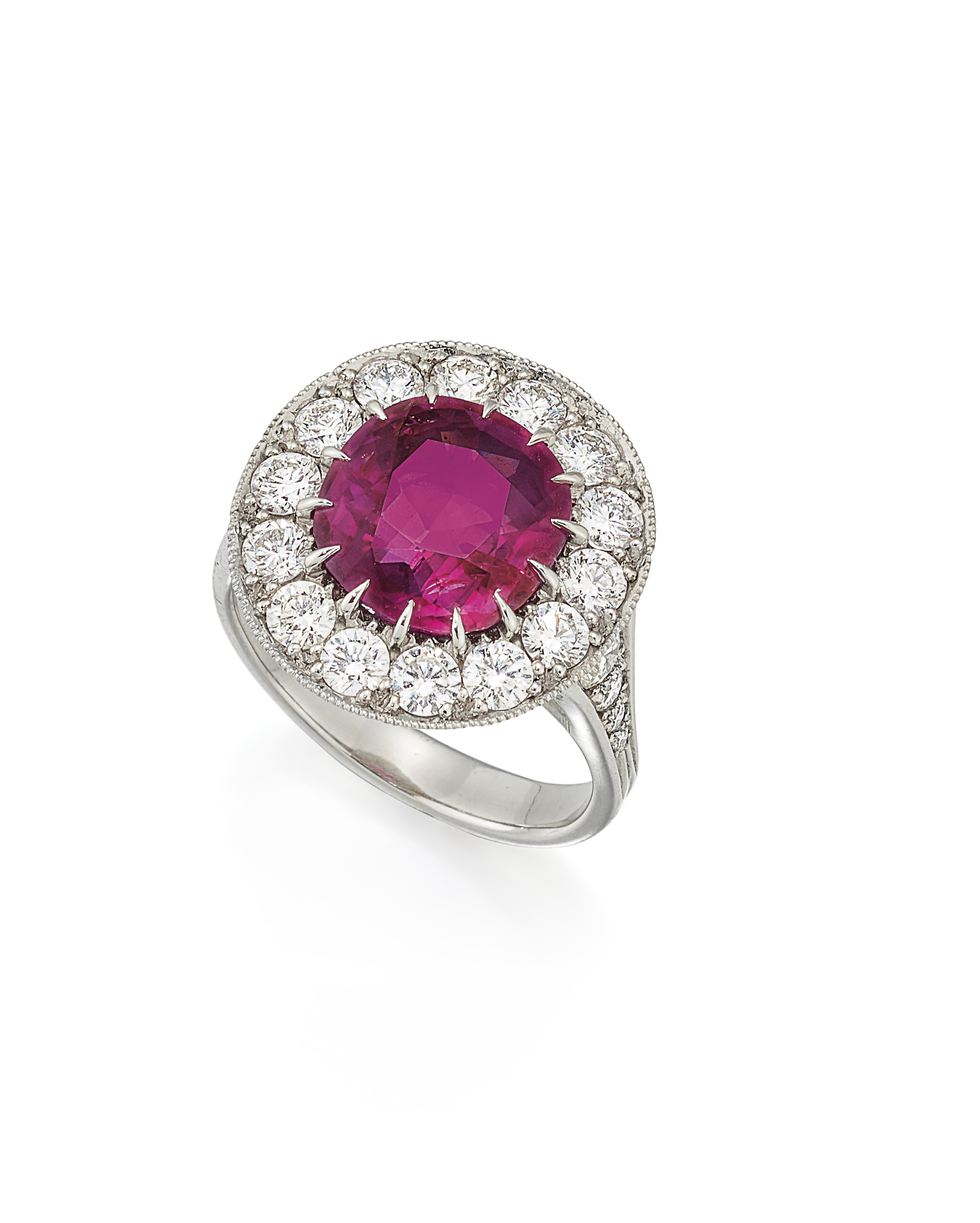 PLATINUM, RUBY AND DIAMOND RING | Christie's
