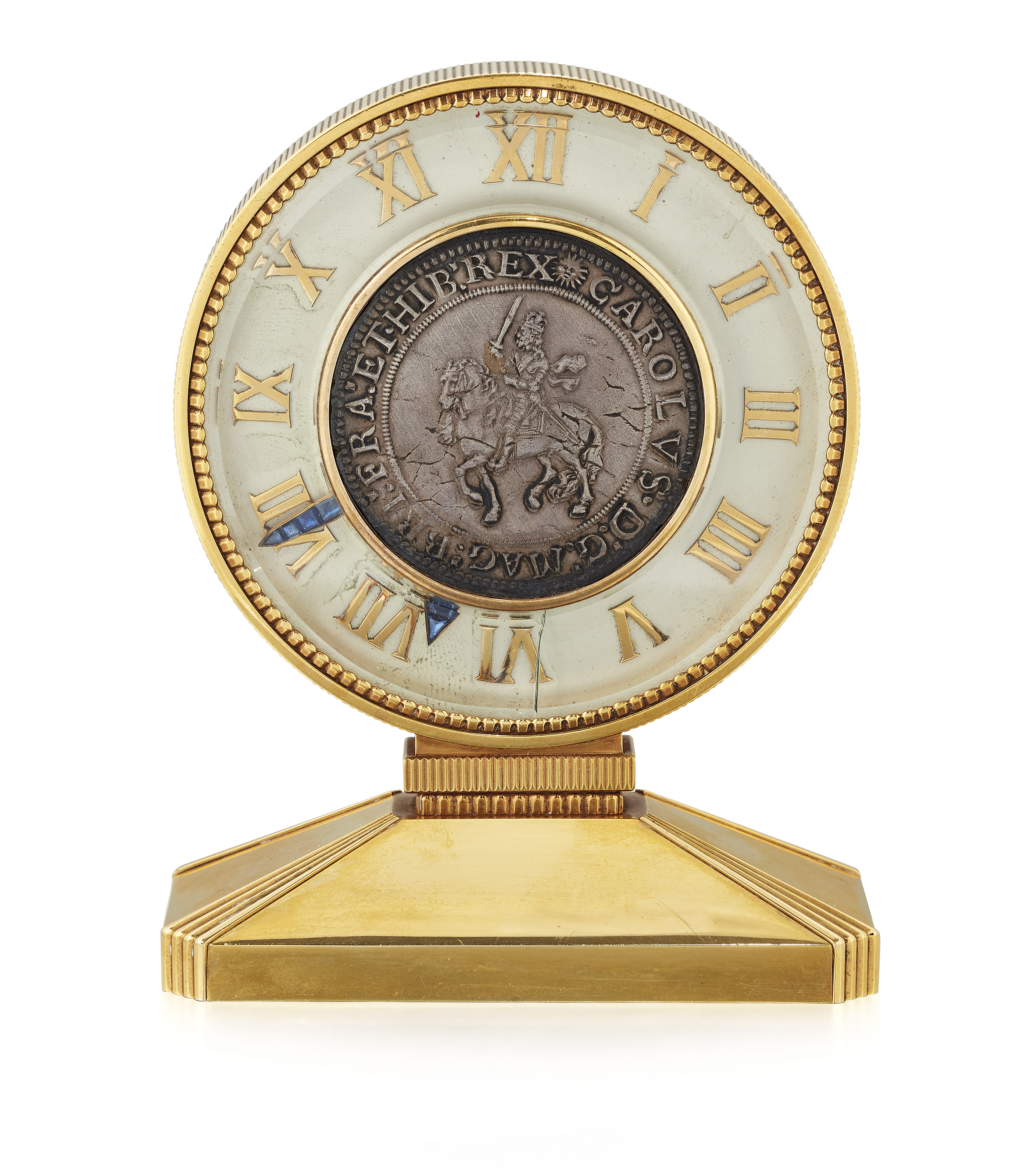 MID 20TH CENTURY GOLD AND SAPPHIRE DESK CLOCK, CARTIER Christie's