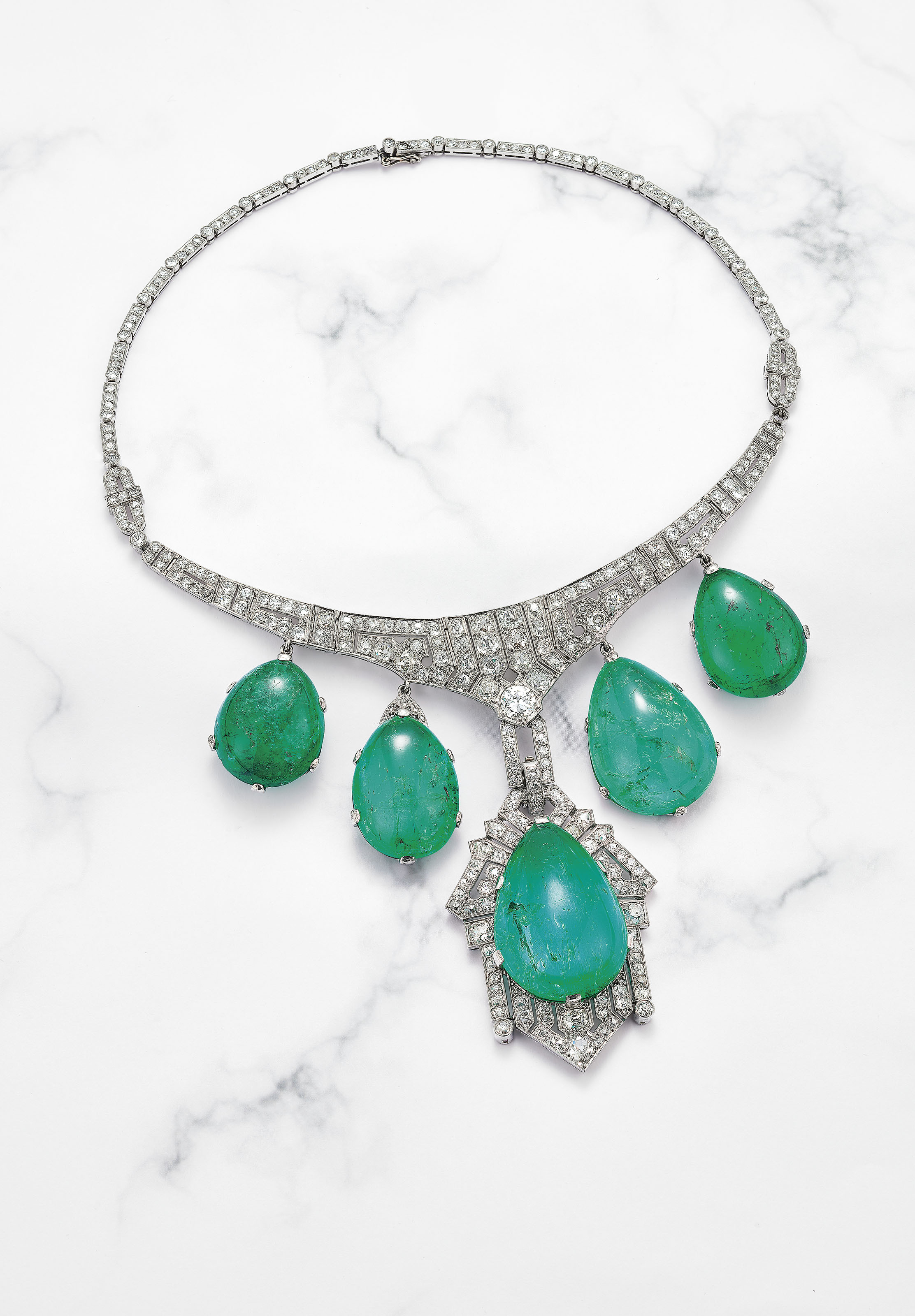 AN IMPORTANT ART DÉCO EMERALD AND DIAMOND NECKLACE Christie's