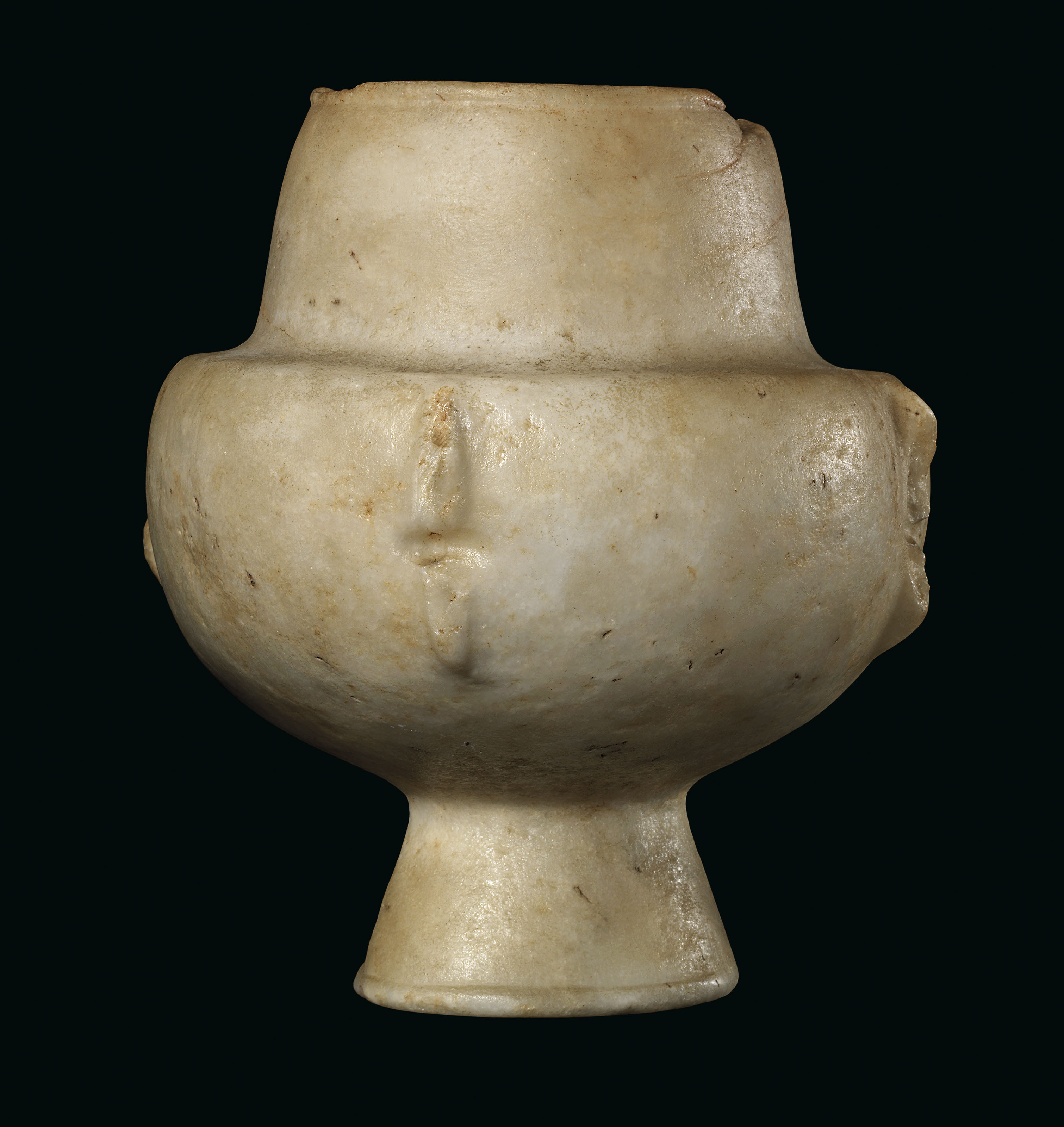 A Cycladic marble kandila, early Cycladic I, circa 3200-2700 BC.&nbsp;8  in (21  cm) high. Sold for &pound;15,000 on 4 December 2019 at Christie&rsquo;s in London