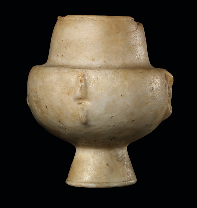 A Cycladic marble kandila, early Cycladic I, circa 3200-2700 BC. 8  in (21  cm) high. Sold for £15,000 on 4 December 2019 at Christie's in London