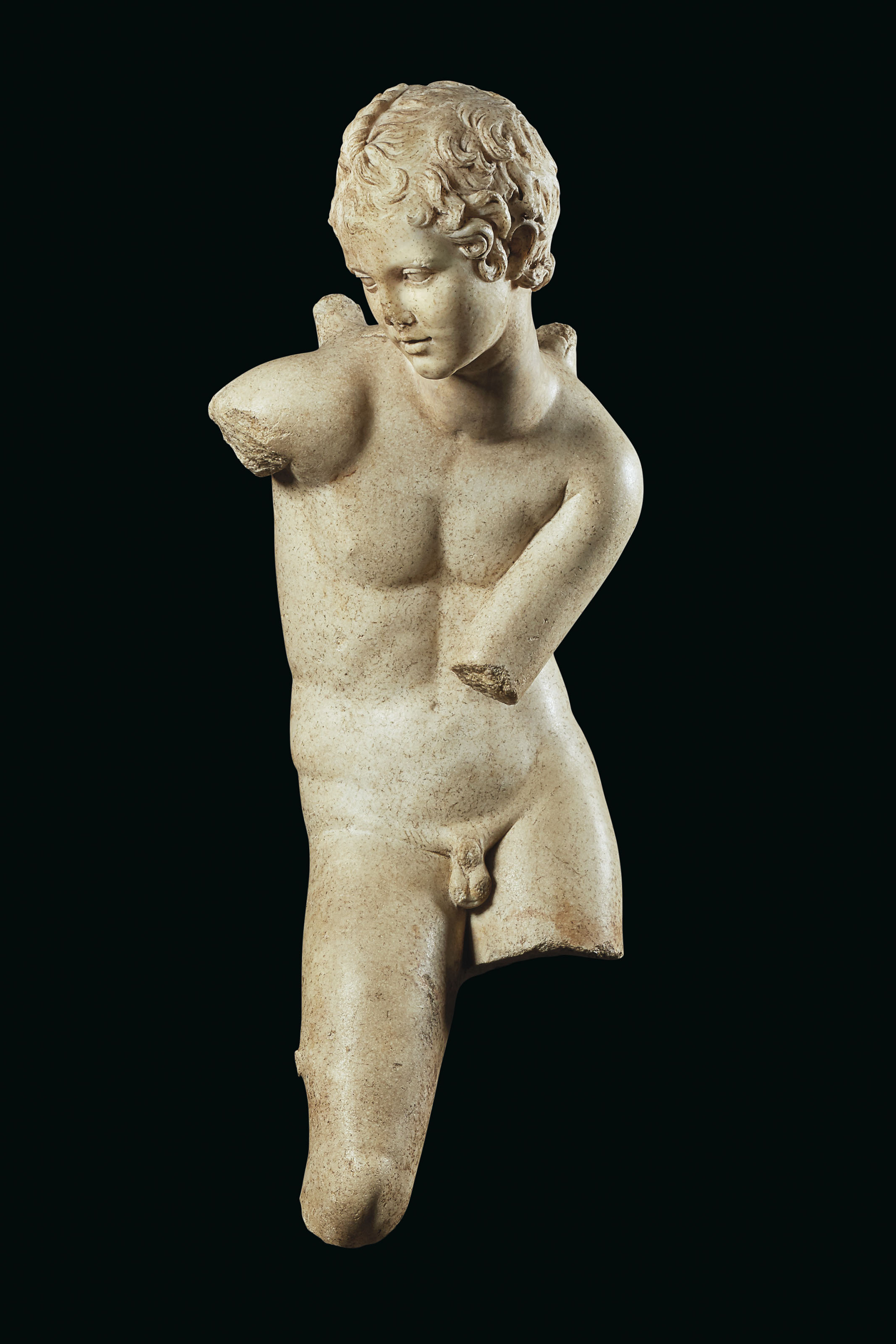 A Roman marble Eros unstringing his bow, circa 1st century AD. 37  in (94  cm) high. Sold for &pound;1,571,250 on 4 December 2019 at Christie&rsquo;s in London