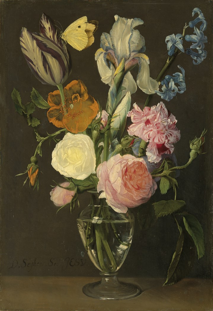 Daniel Seghers (Antwerp 1590-1661), Roses, tulips, irises and other ...
