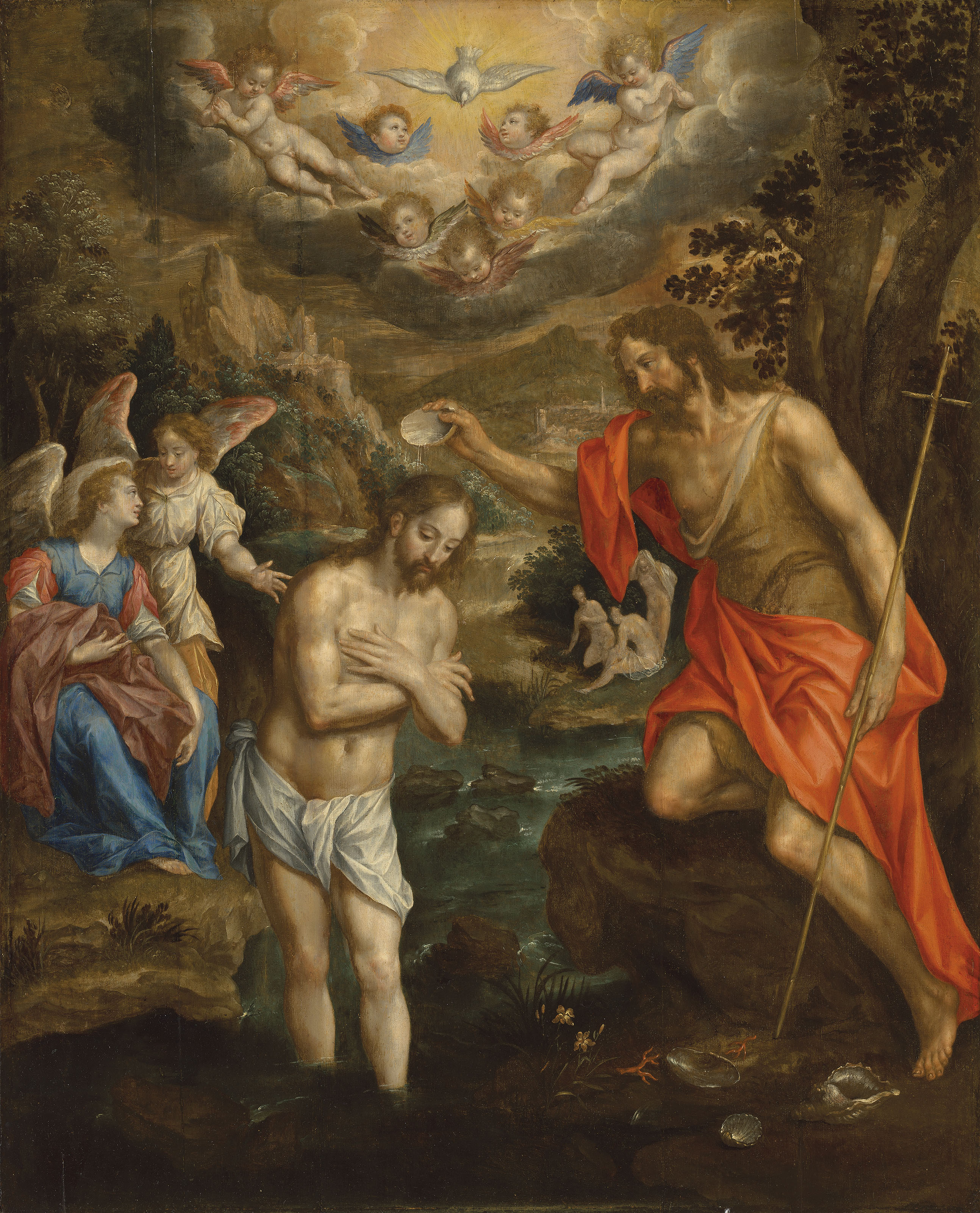 Hendrik De Clerck Brussels C 1560 1630 The Baptism Of Christ