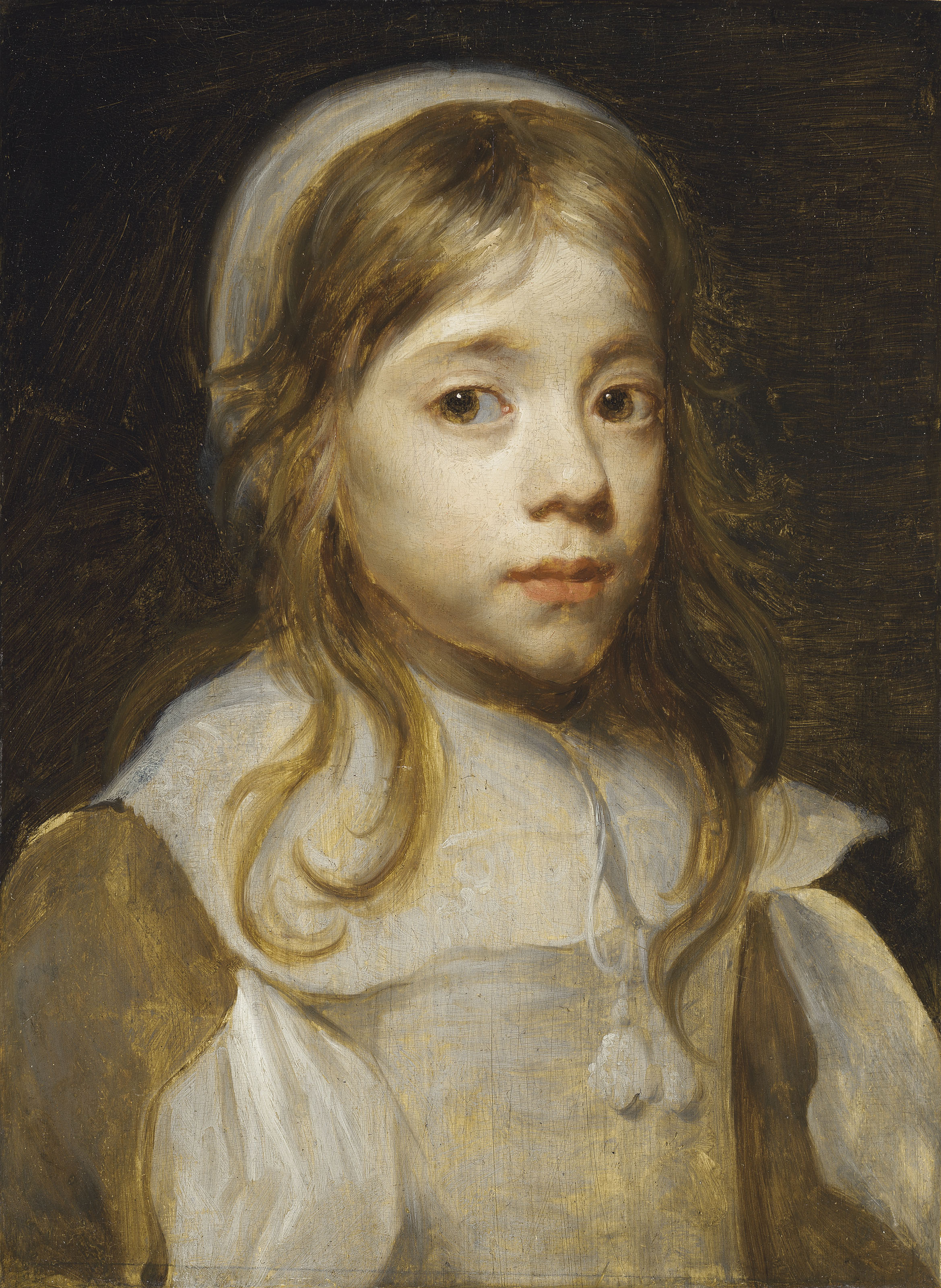 Antwerp School Mid 17th Century Portrait Of A Young Girl Bust